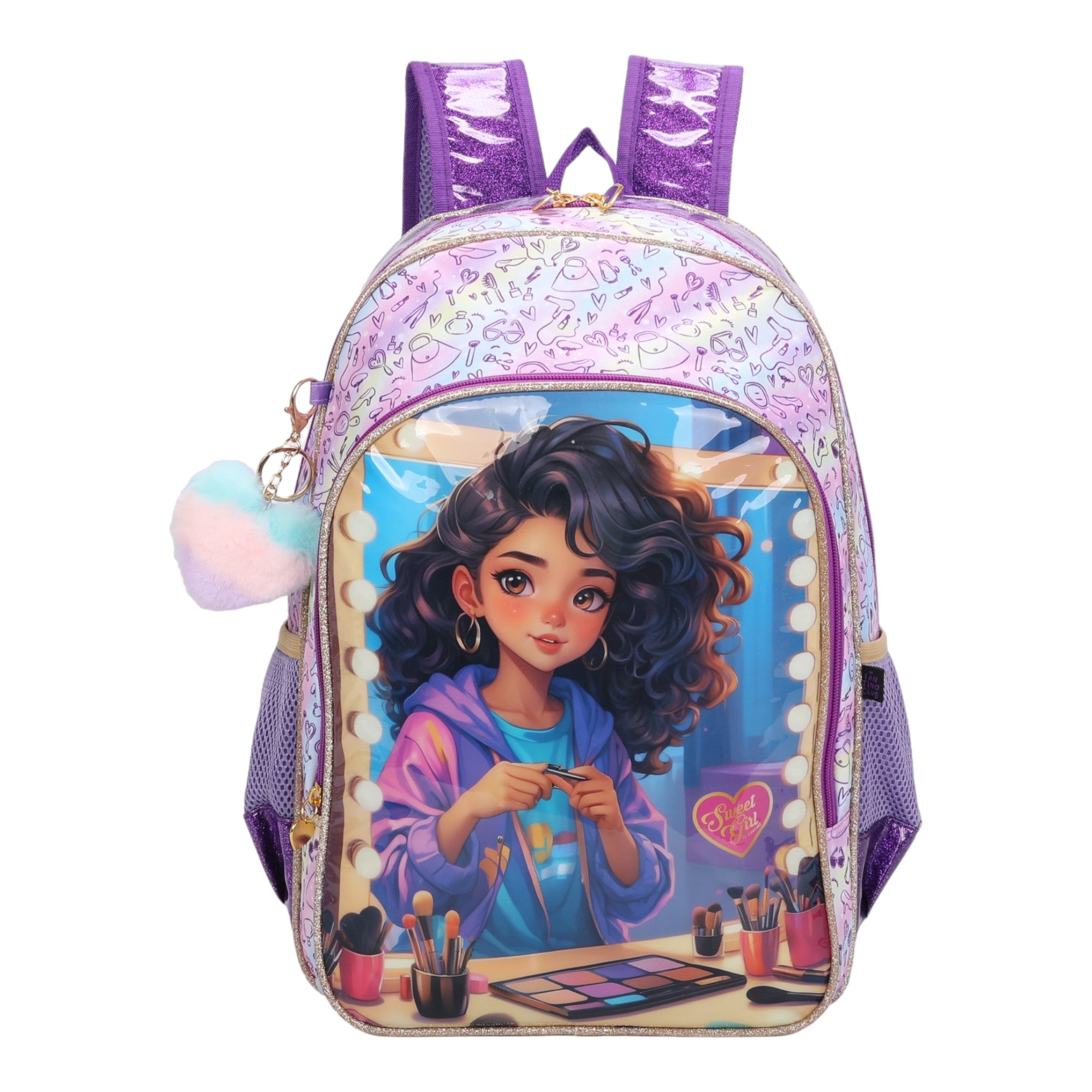 Sweet Girl Makeup by Santino Polyester Backpack SGM24U Lilac