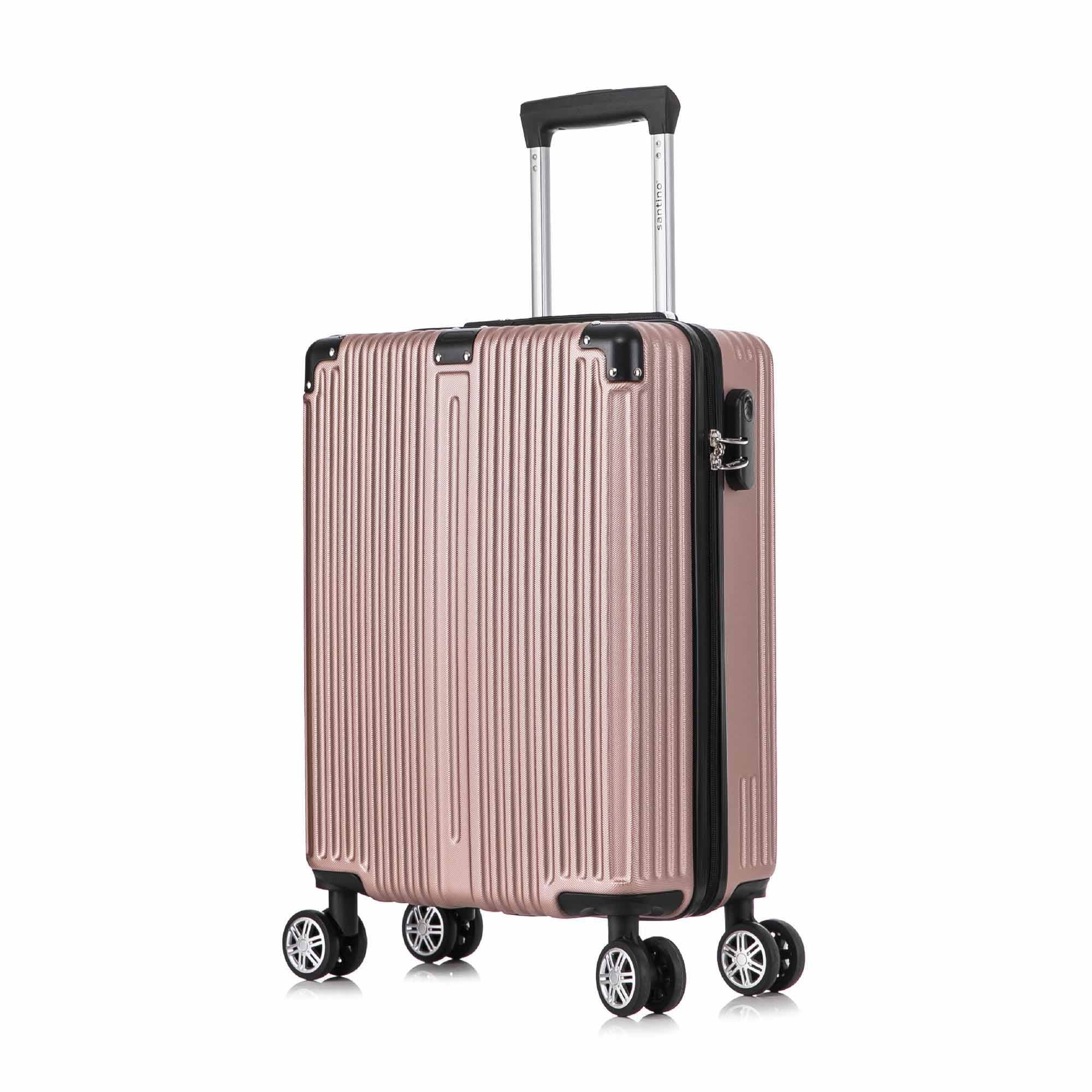 Santino AMZV204P Dublin Rigid Carry-On Suitcase with 4 Double Wheels