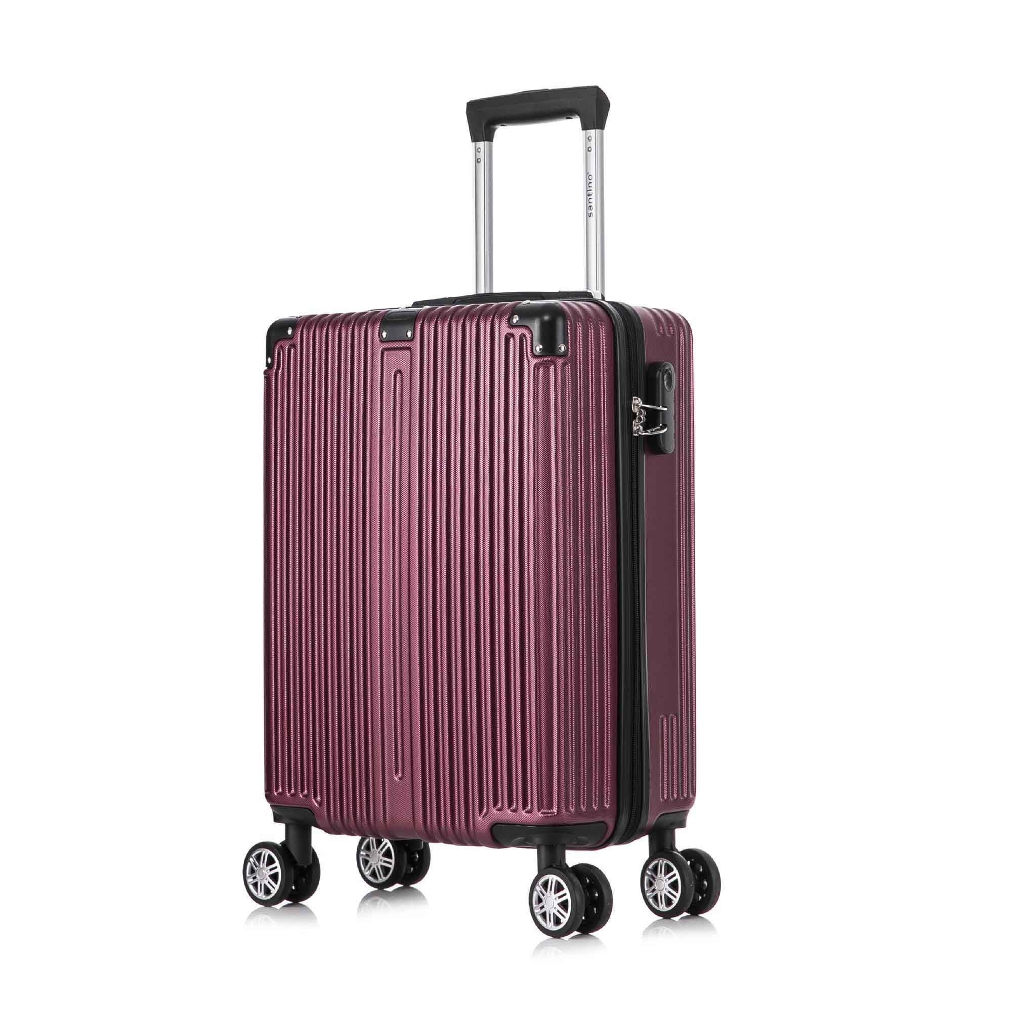 Santino AMZV204P Dublin Rigid Carry-On Suitcase with 4 Double Wheels