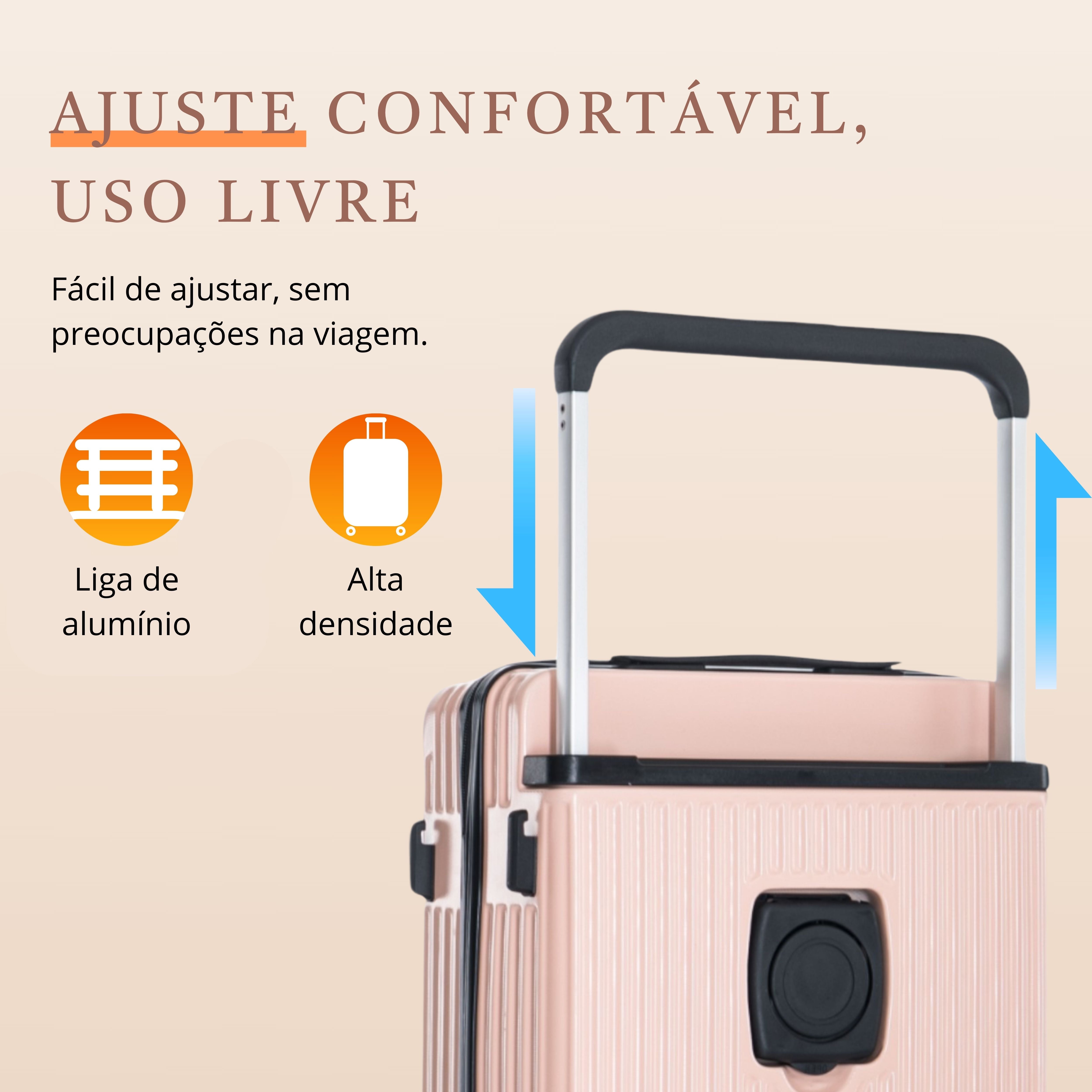 Mala de Bordo Cronos Rígida 360° Santino - ABEV701P - Salmão