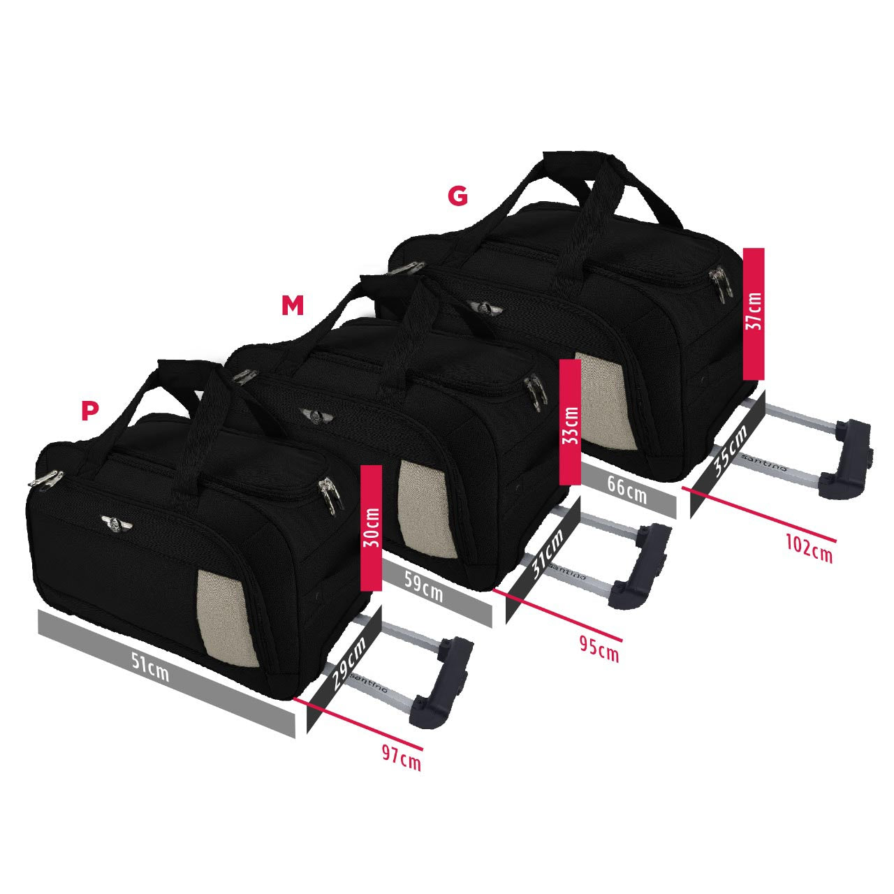 Santino London Polyester 3-piece Travel Bag Set - SLS1J