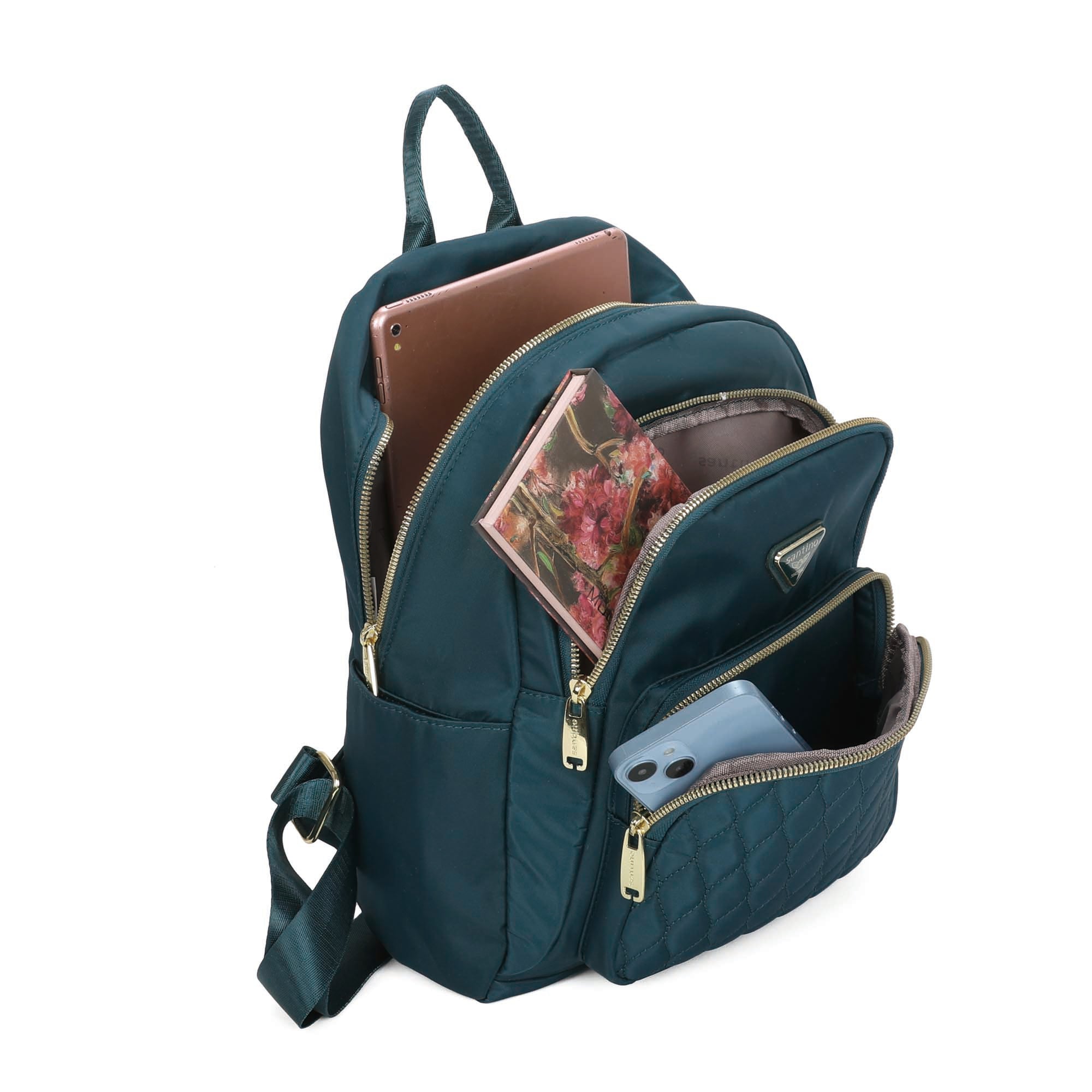 Amarílis Nylon Santino Backpack Bag Turquoise Blue SAB412U15