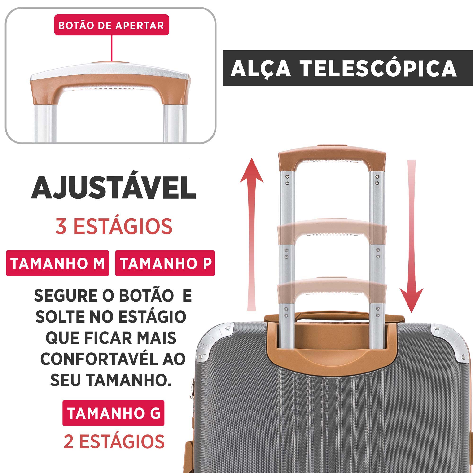 Santino Athena 3-Piece Rigid 360º Luggage Set - BGV182J