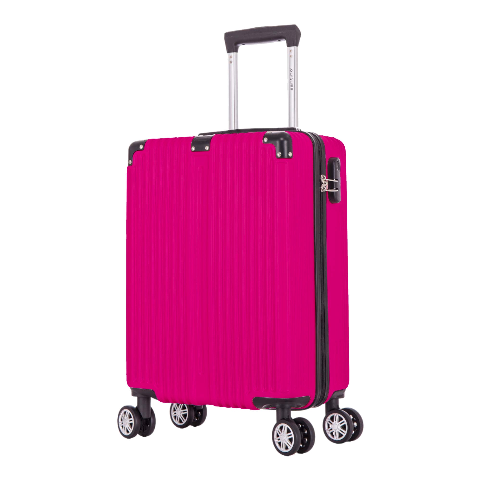 Santino AMZV204P Dublin Rigid Carry-On Suitcase with 4 Double Wheels