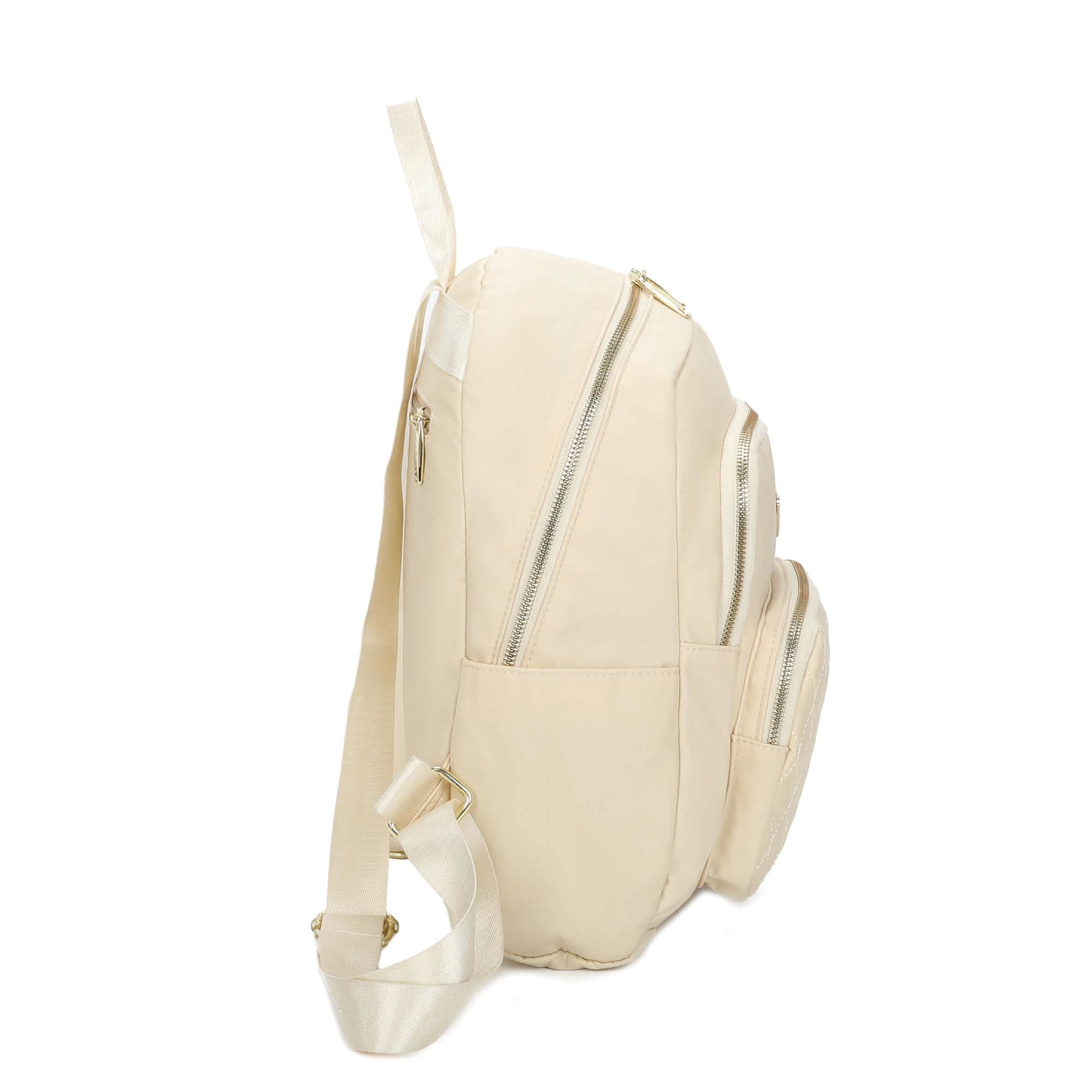 Amarílis Nylon Santino Beige Backpack Bag SAB412U06