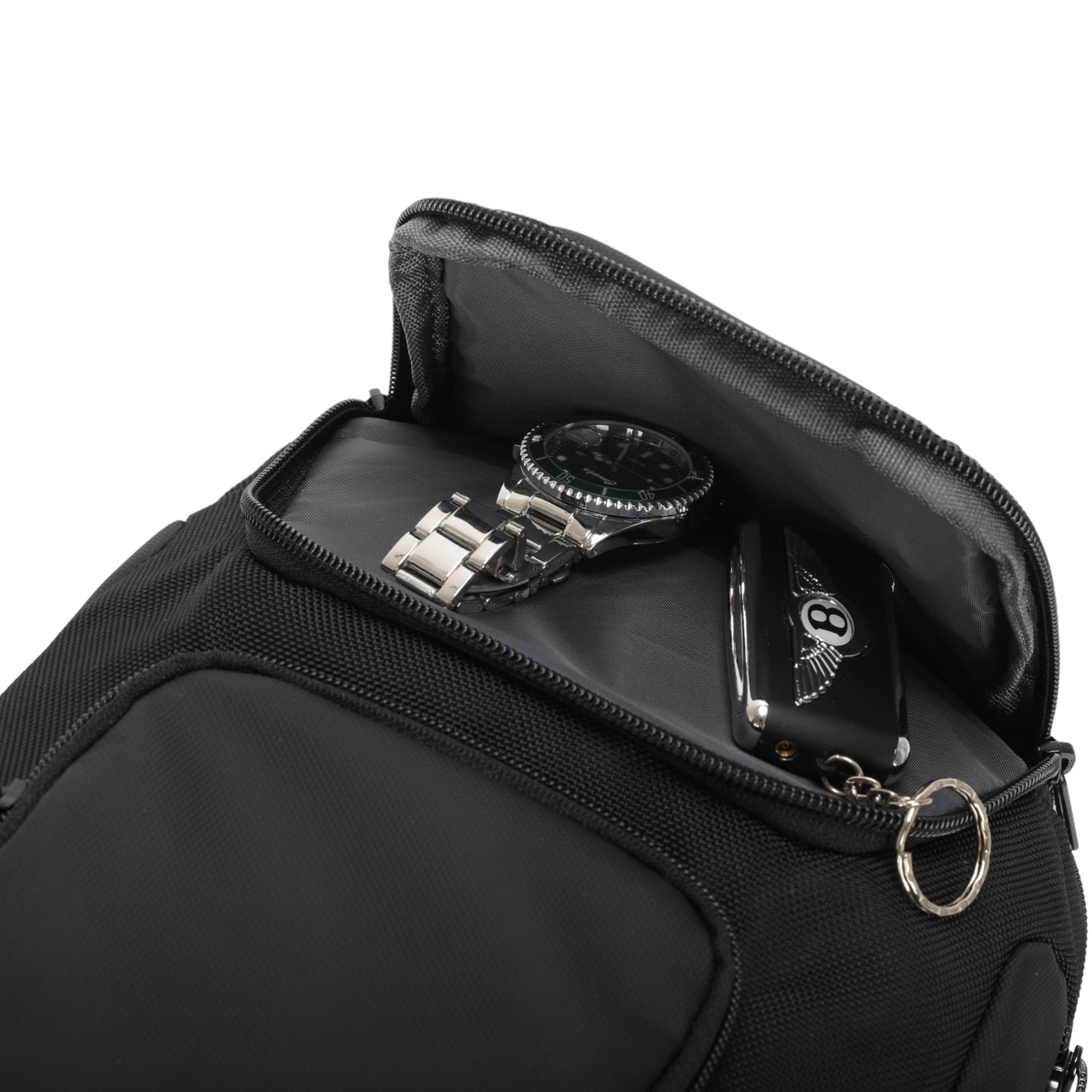 Quinn by Santino Oxford Black Crossbody Backpack SAN275U