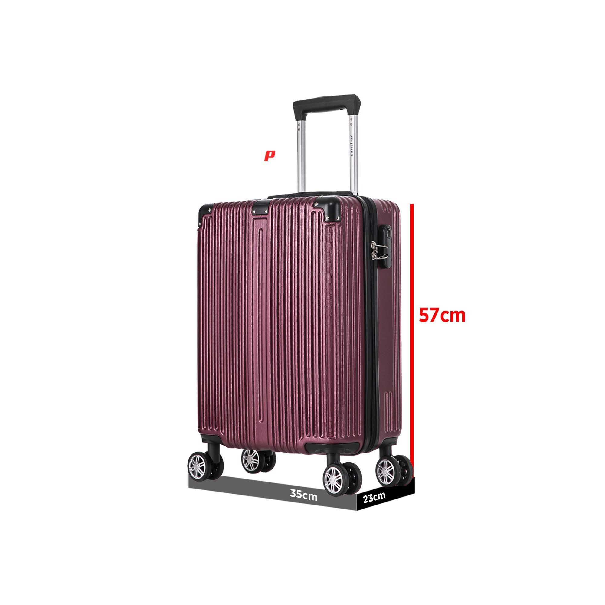 Santino AMZV204P Dublin Rigid Carry-On Suitcase with 4 Double Wheels