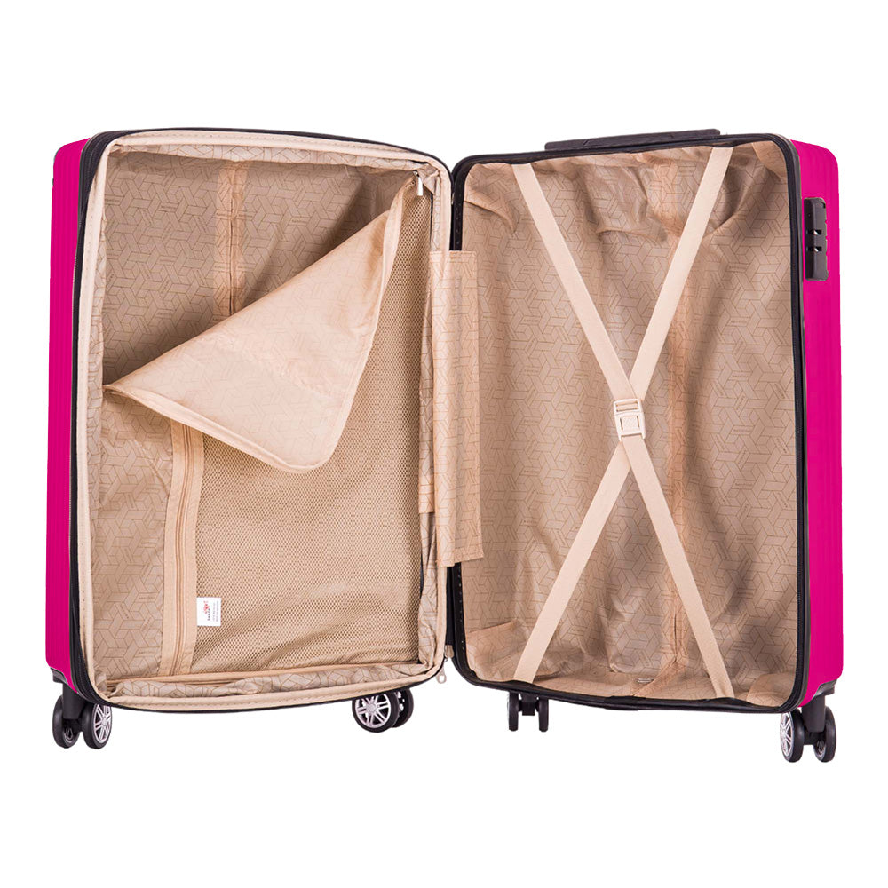 Santino AMZV204P Dublin Rigid Carry-On Suitcase with 4 Double Wheels