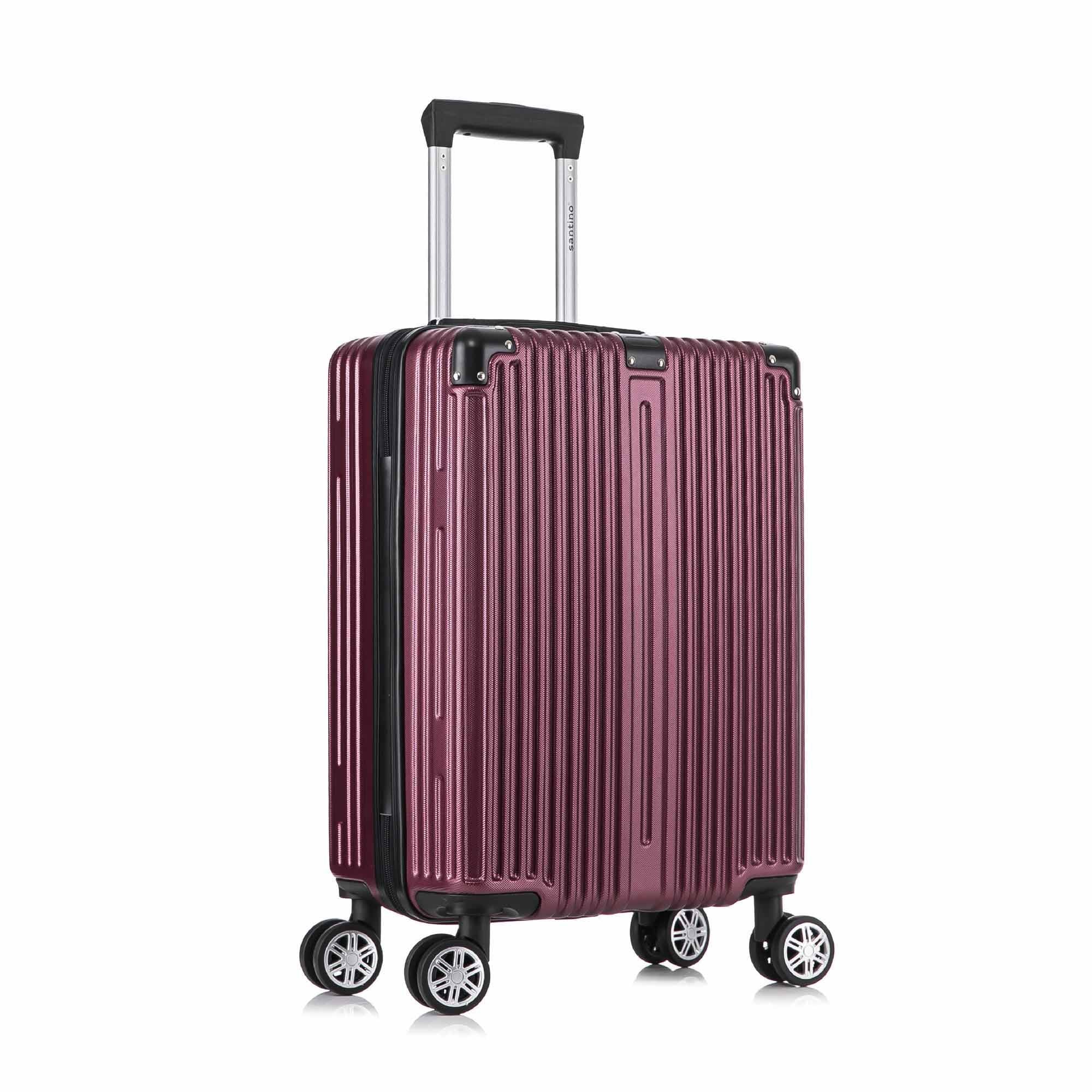 Santino AMZV204P Dublin Rigid Carry-On Suitcase with 4 Double Wheels
