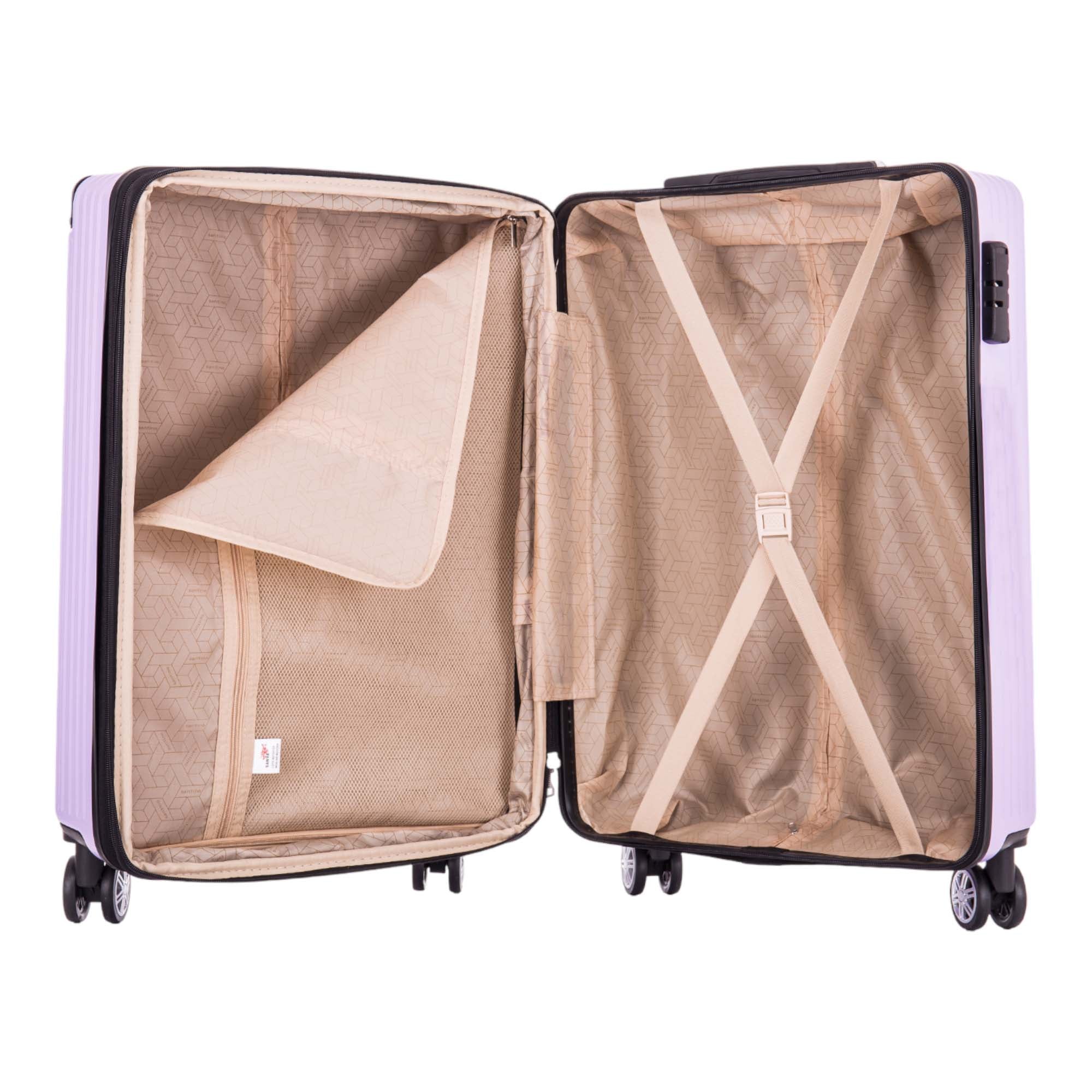 Santino AMZV204P Dublin Rigid Carry-On Suitcase with 4 Double Wheels