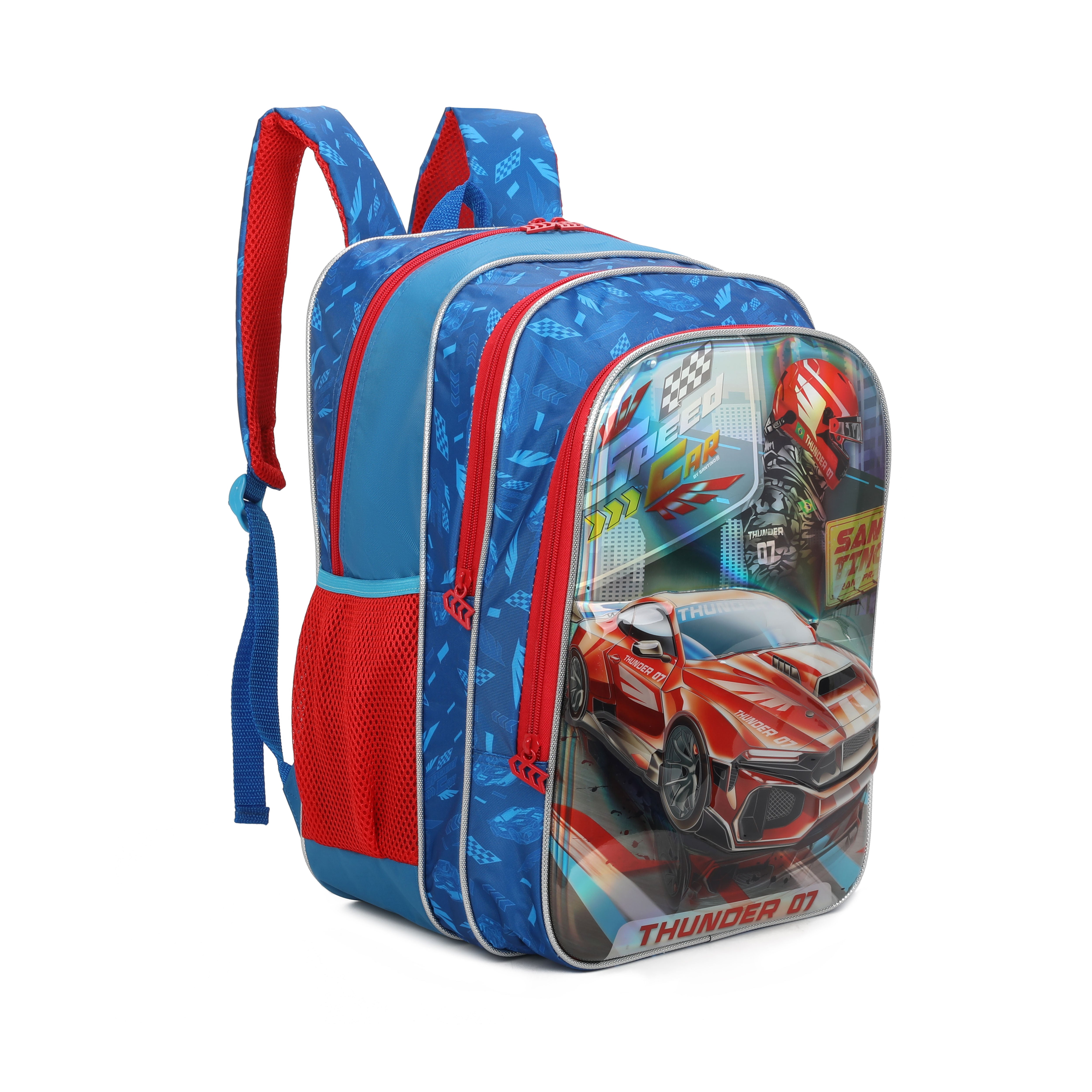 Mochila Infantil Speed Car Tunning Race by Santino - SCM11U - Azul Marinho