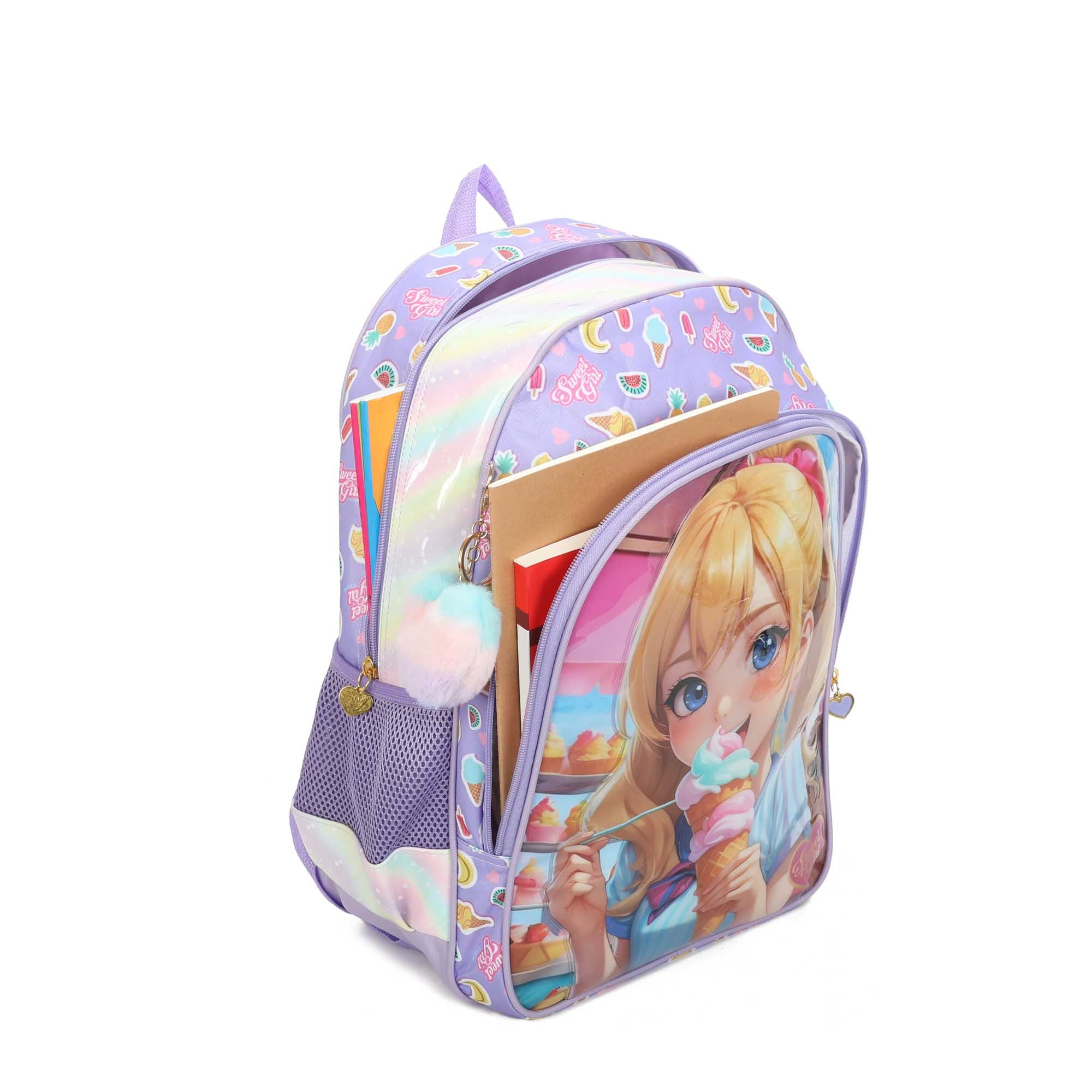 Mochila Infantil Sweet Girl Ice Cream by Santino - SGM20U - Lílas