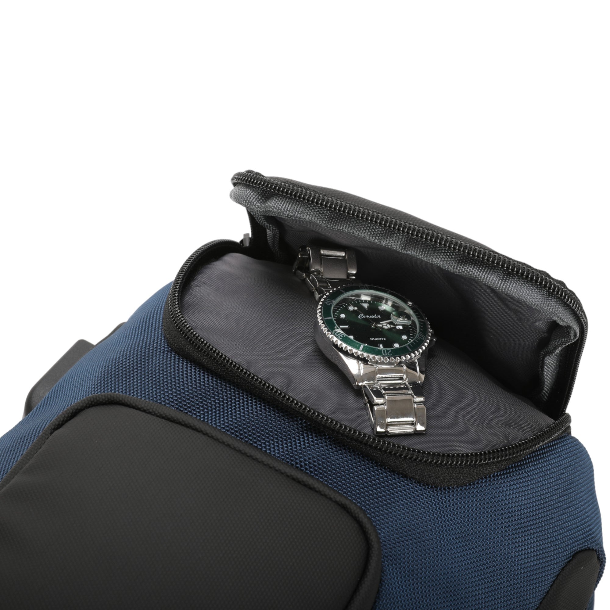 Quinn by Santino Oxford Crossbody Backpack Blue M SAN275U