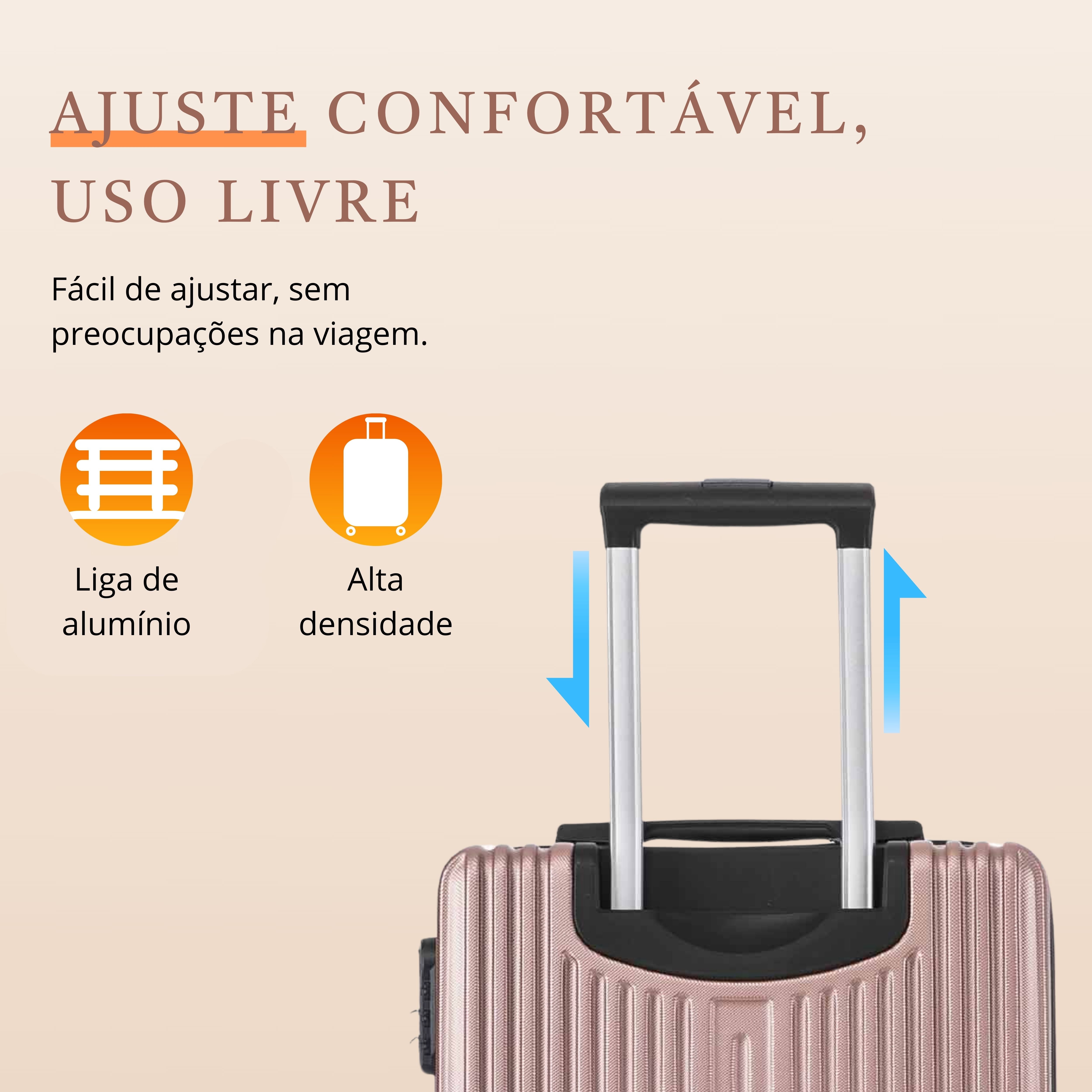 Santino AMZV204P Dublin Rigid Carry-On Suitcase with 4 Double Wheels