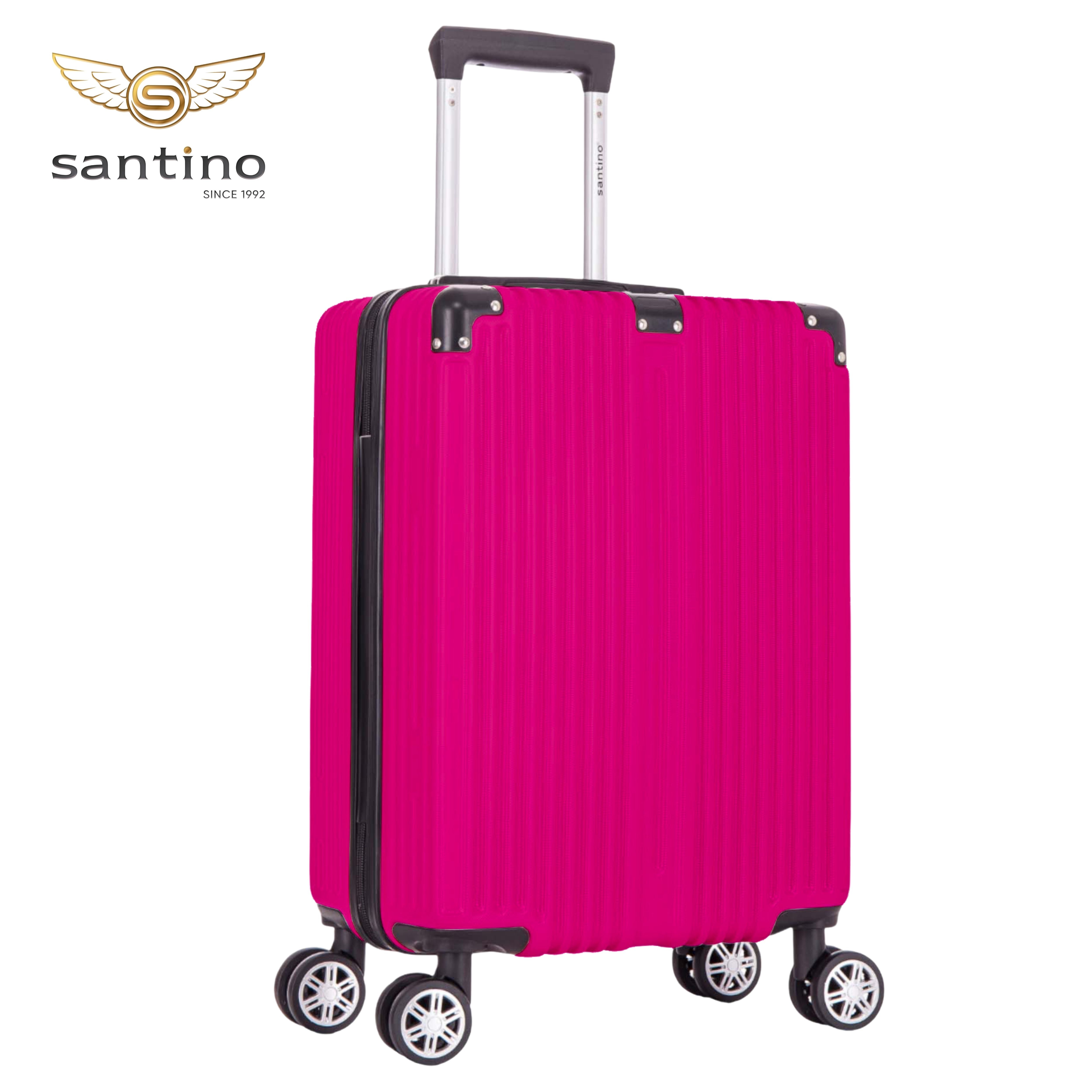 Santino AMZV204P Dublin Rigid Carry-On Suitcase with 4 Double Wheels