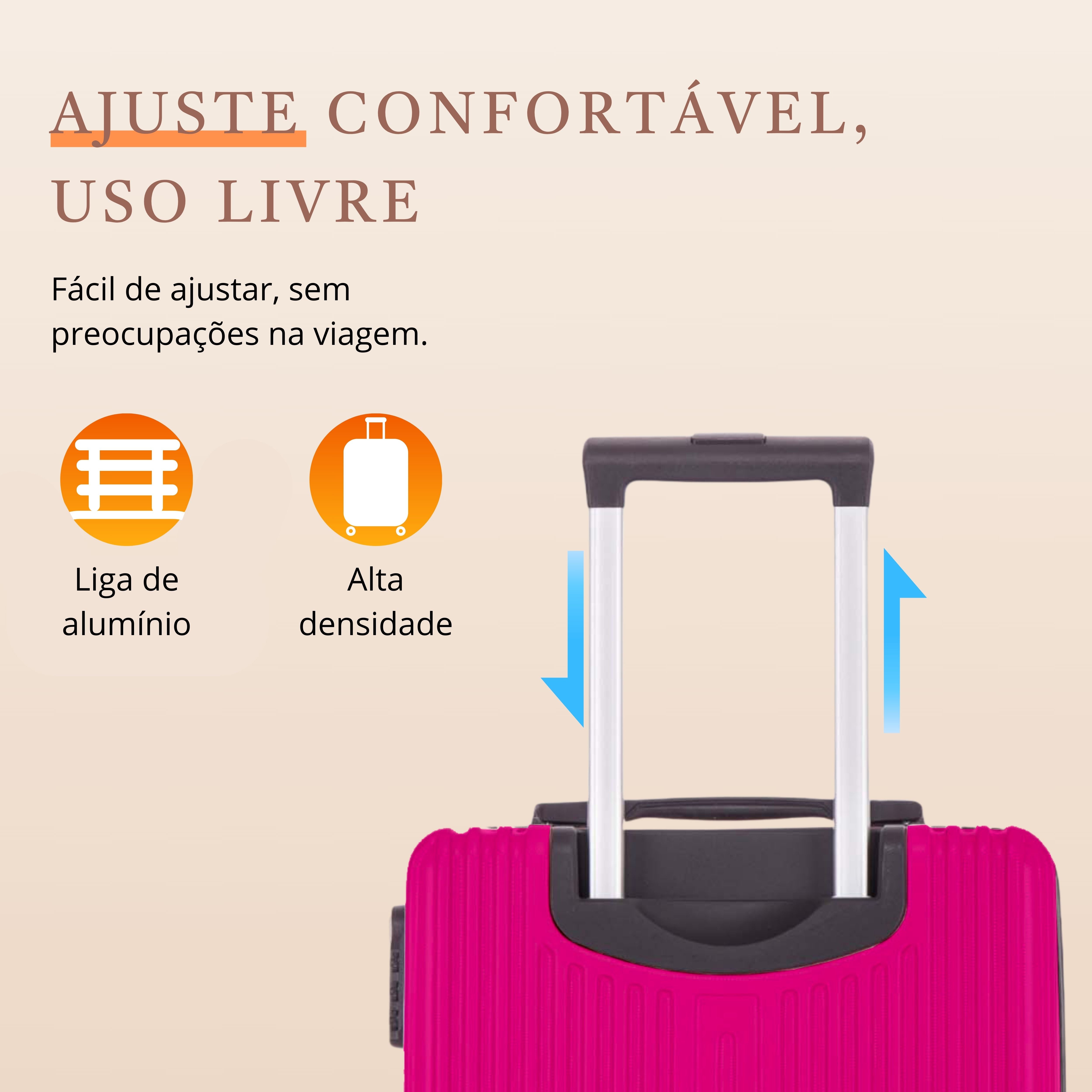 Santino AMZV204P Dublin Rigid Carry-On Suitcase with 4 Double Wheels