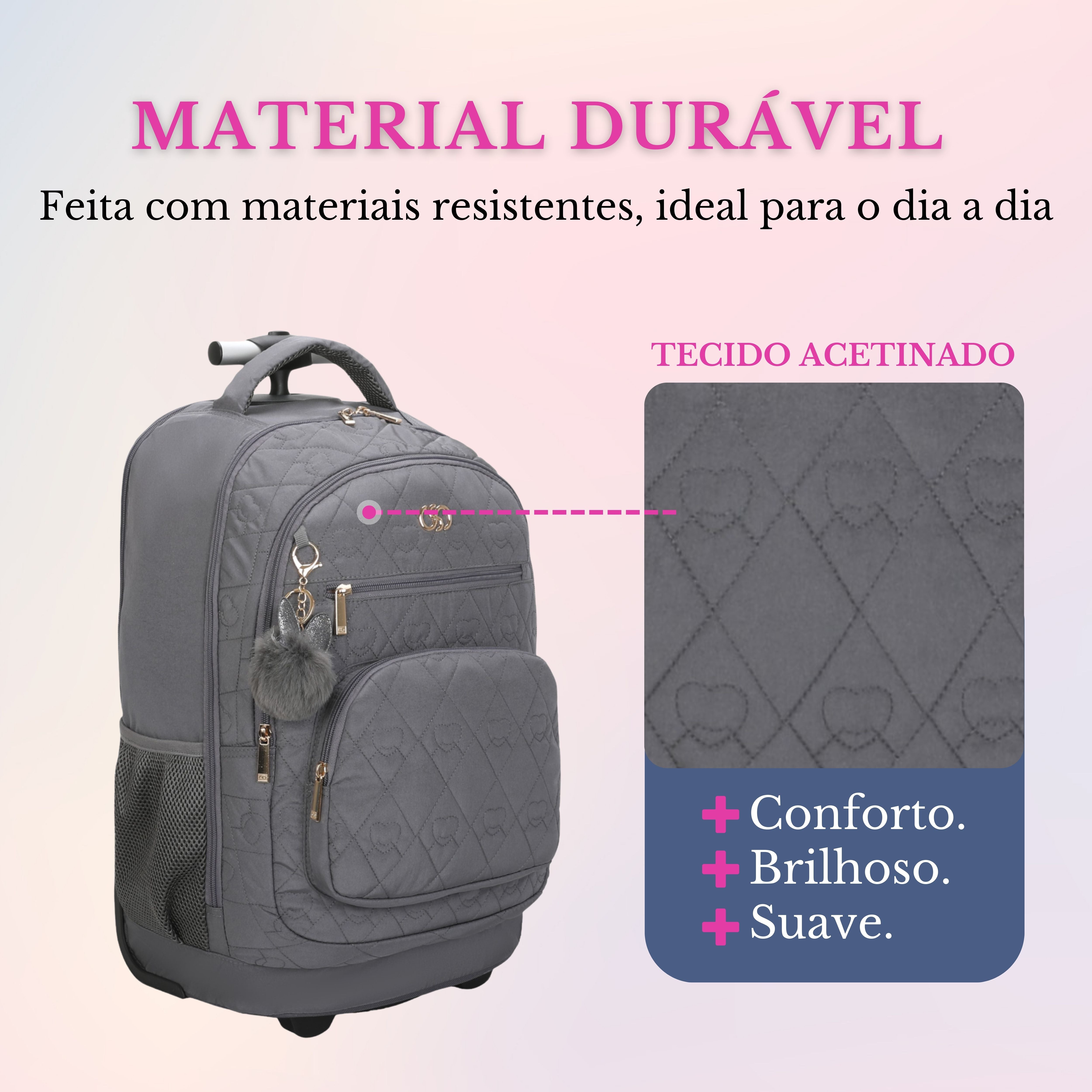 Mochila Notebook Cairo Com Rodas Santino SAC200U Cinza