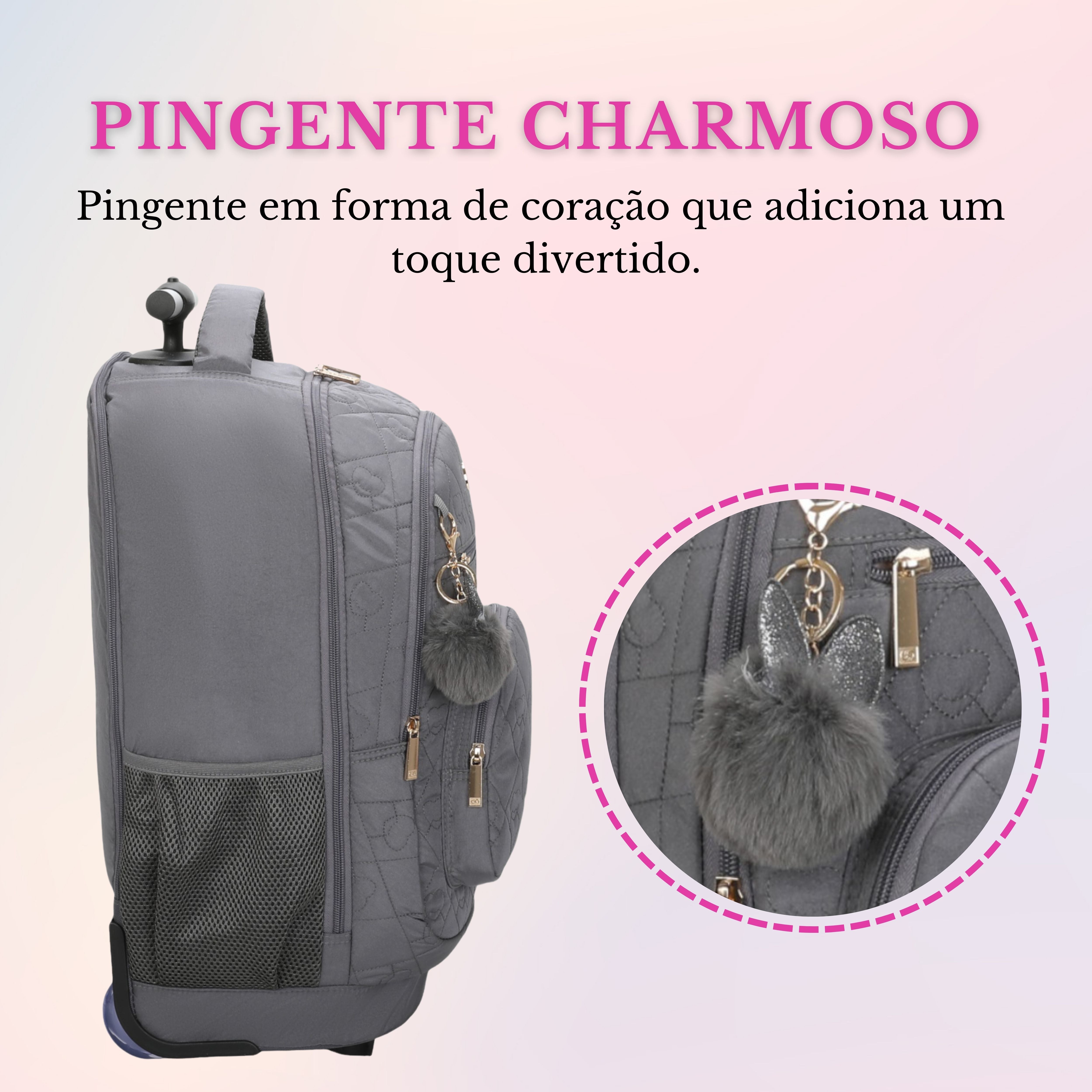 Mochila Notebook Cairo Com Rodas Santino SAC200U Cinza