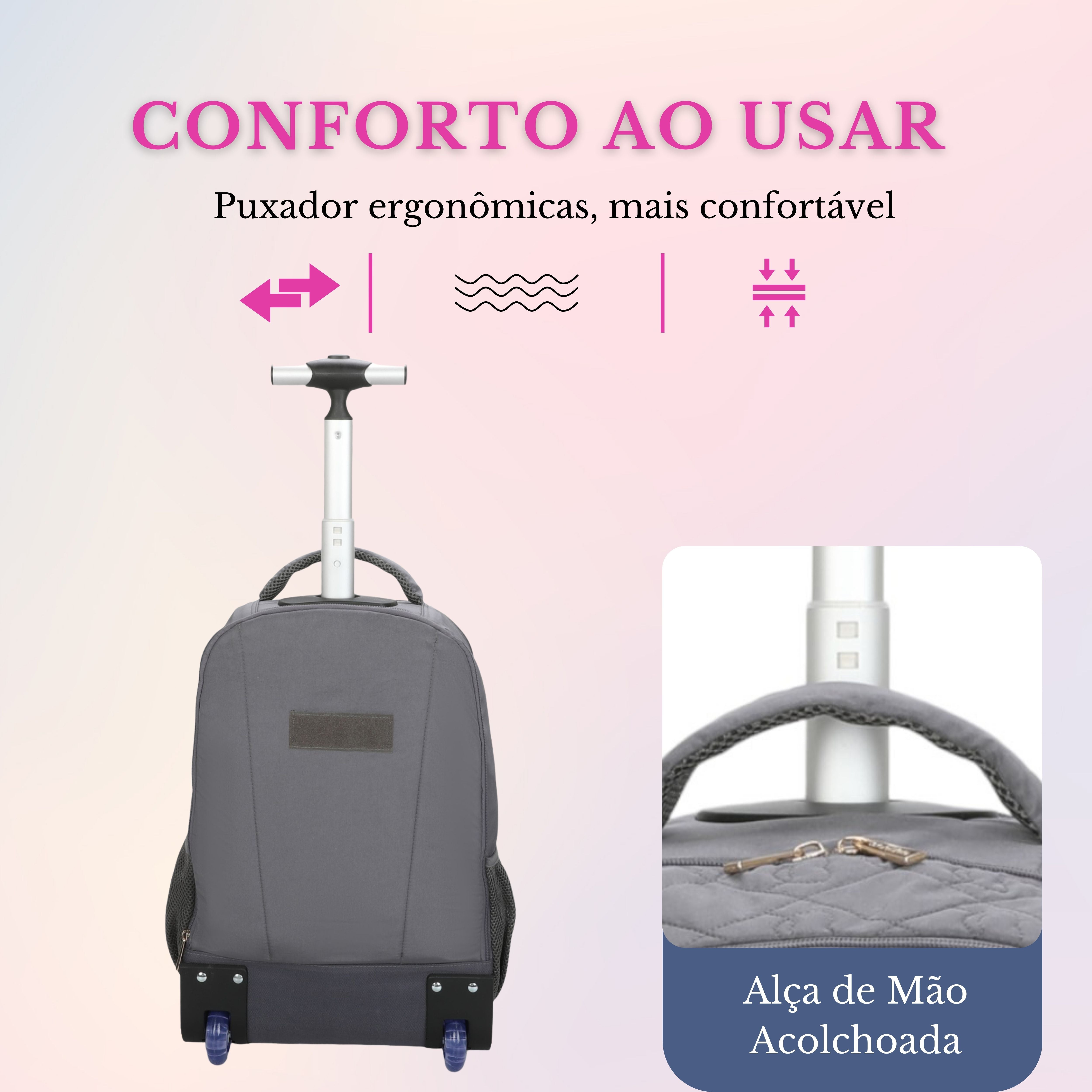 Mochila Notebook Cairo Com Rodas Santino SAC200U Cinza