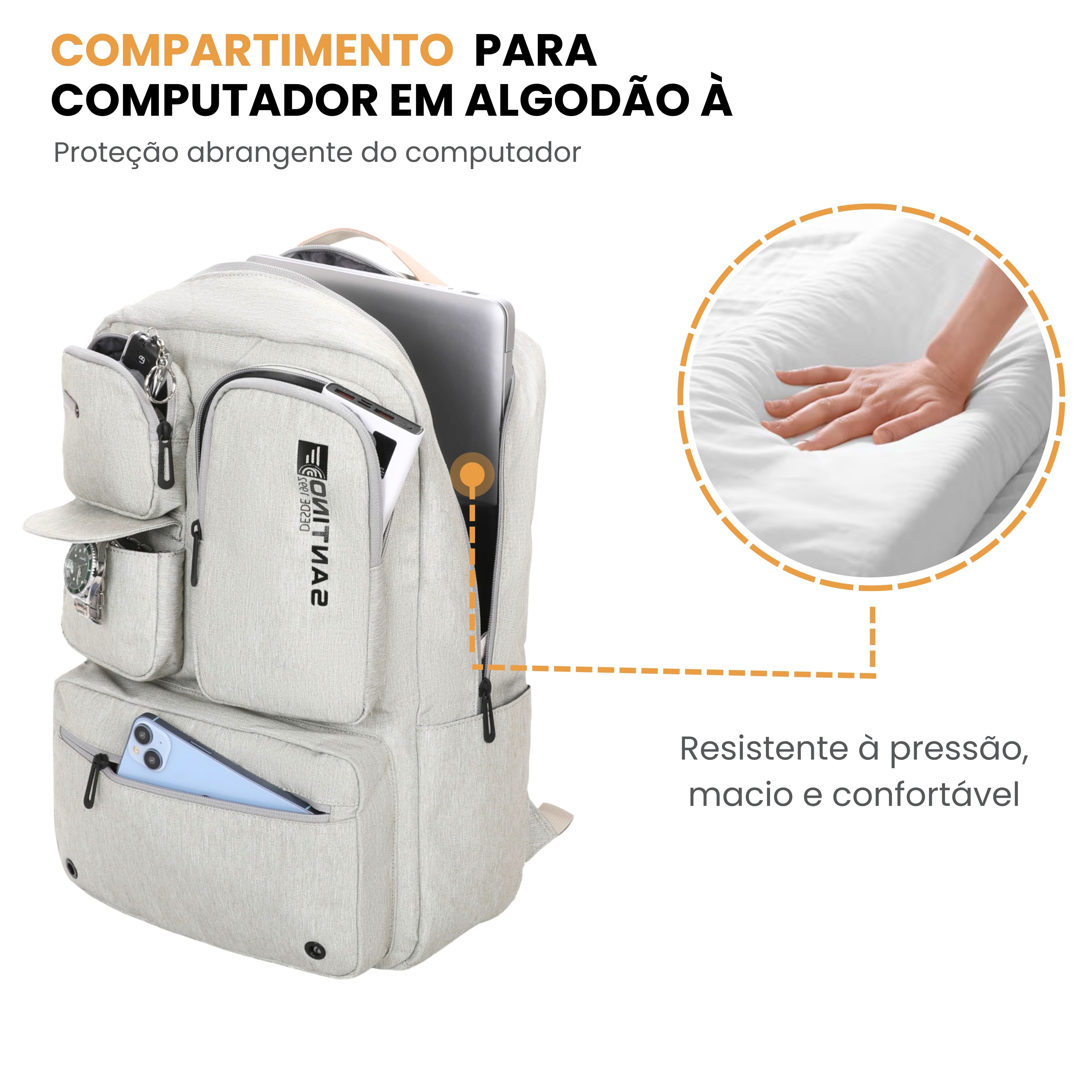 Pop Organizer Notebook Backpack by Santino Polyester Gray