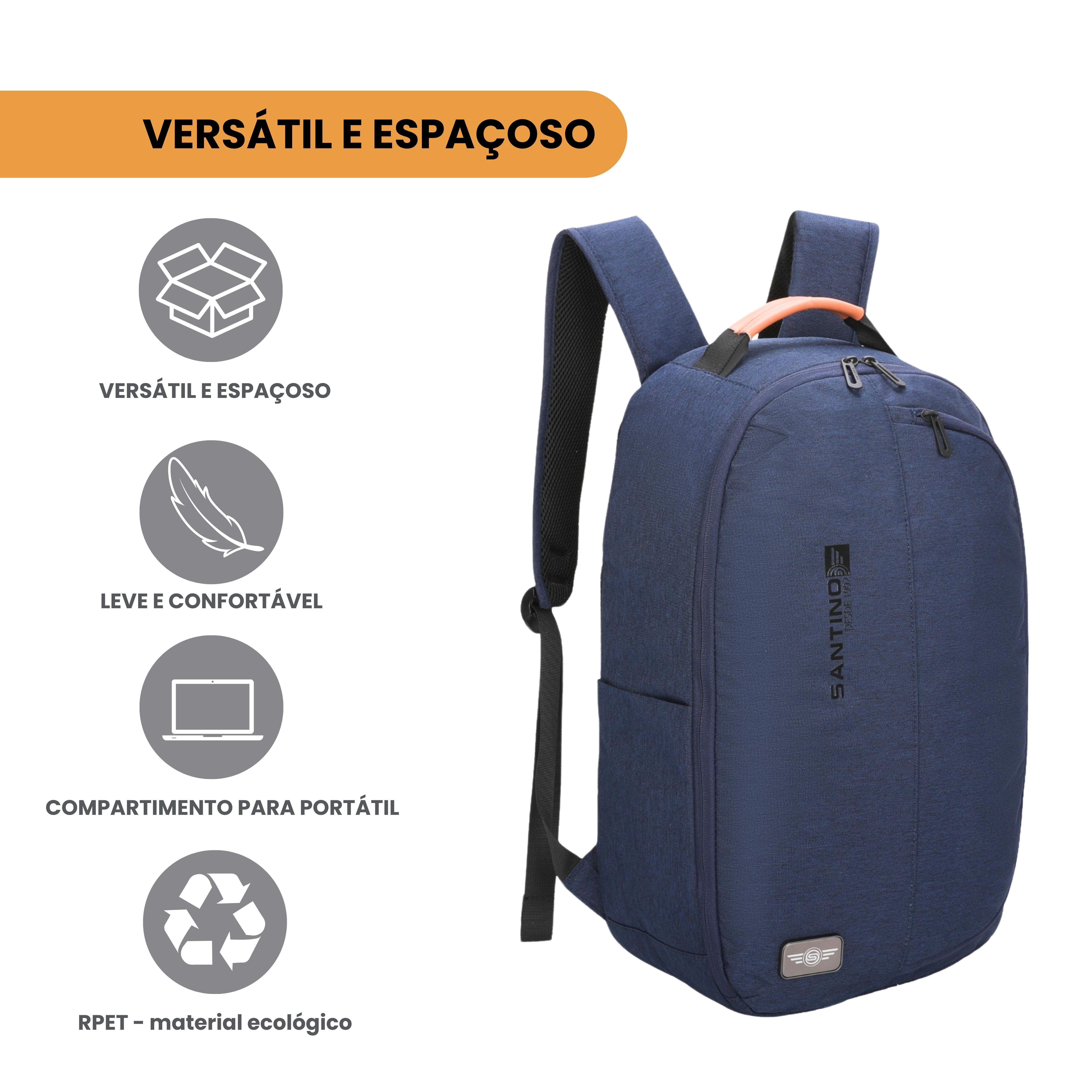 Trend by Santino Navy Blue Polyester Laptop Backpack