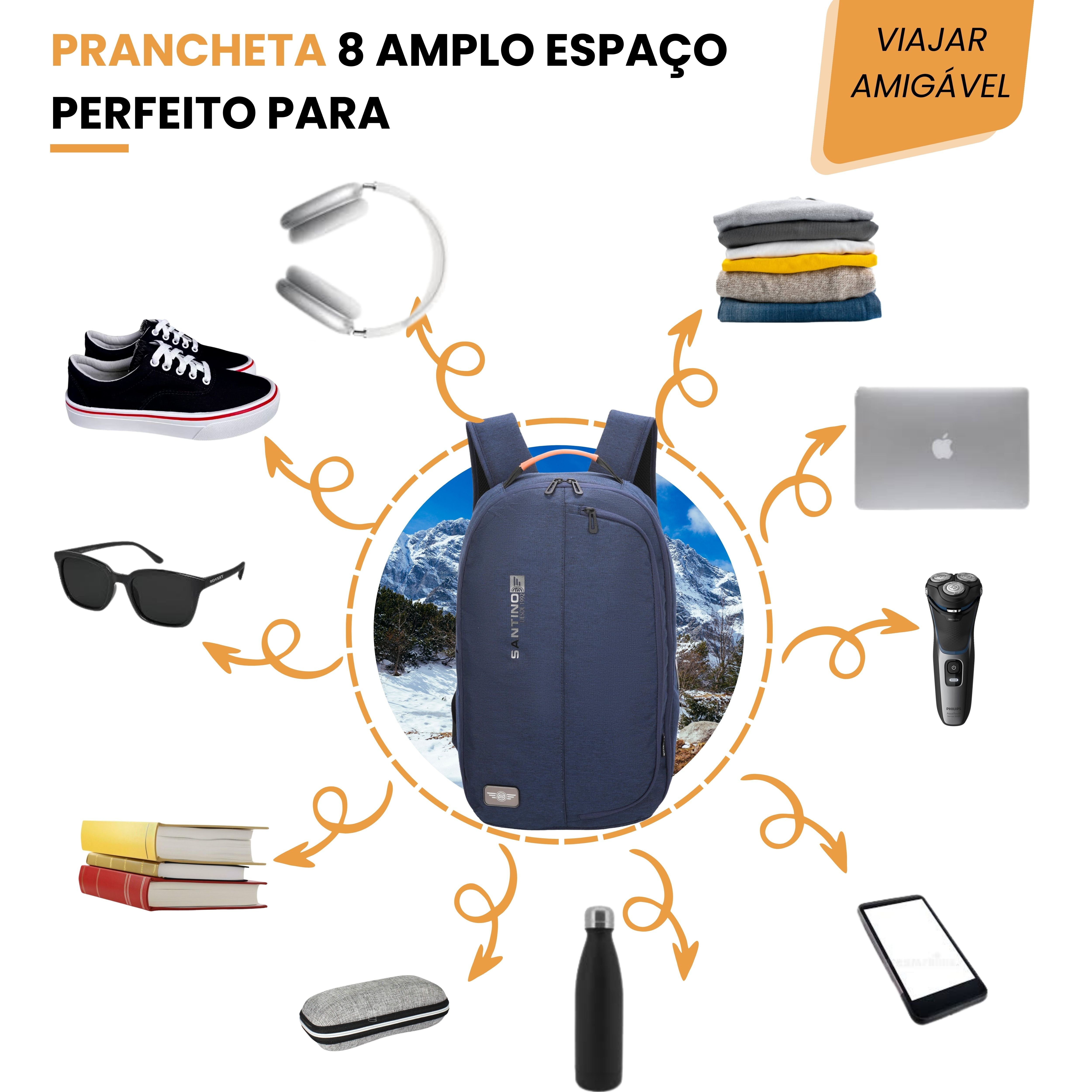 Trend by Santino Navy Blue Polyester Laptop Backpack