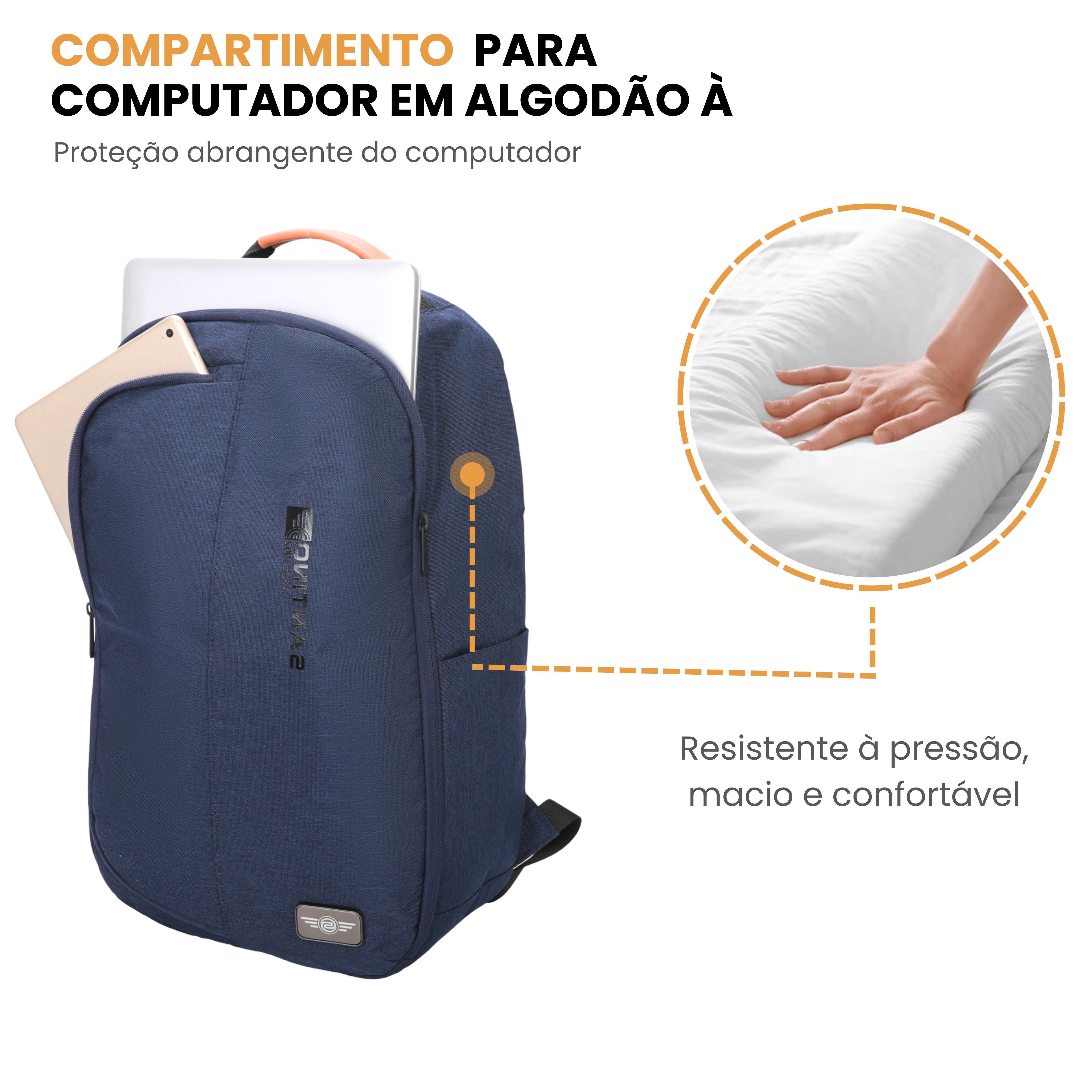 Trend by Santino Navy Blue Polyester Laptop Backpack