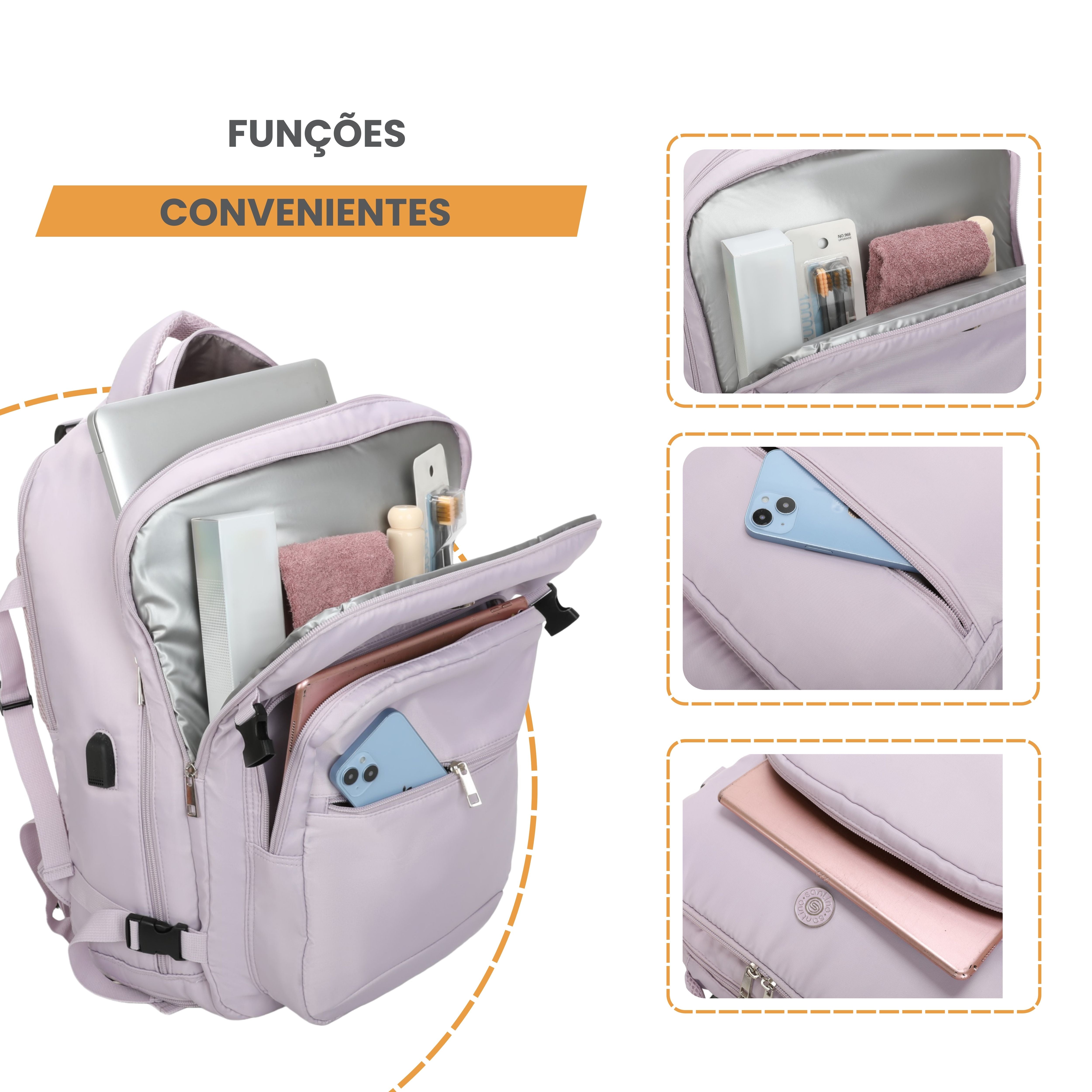 Oslo Pol Santino Notebook Backpack - SAN405U Lilac