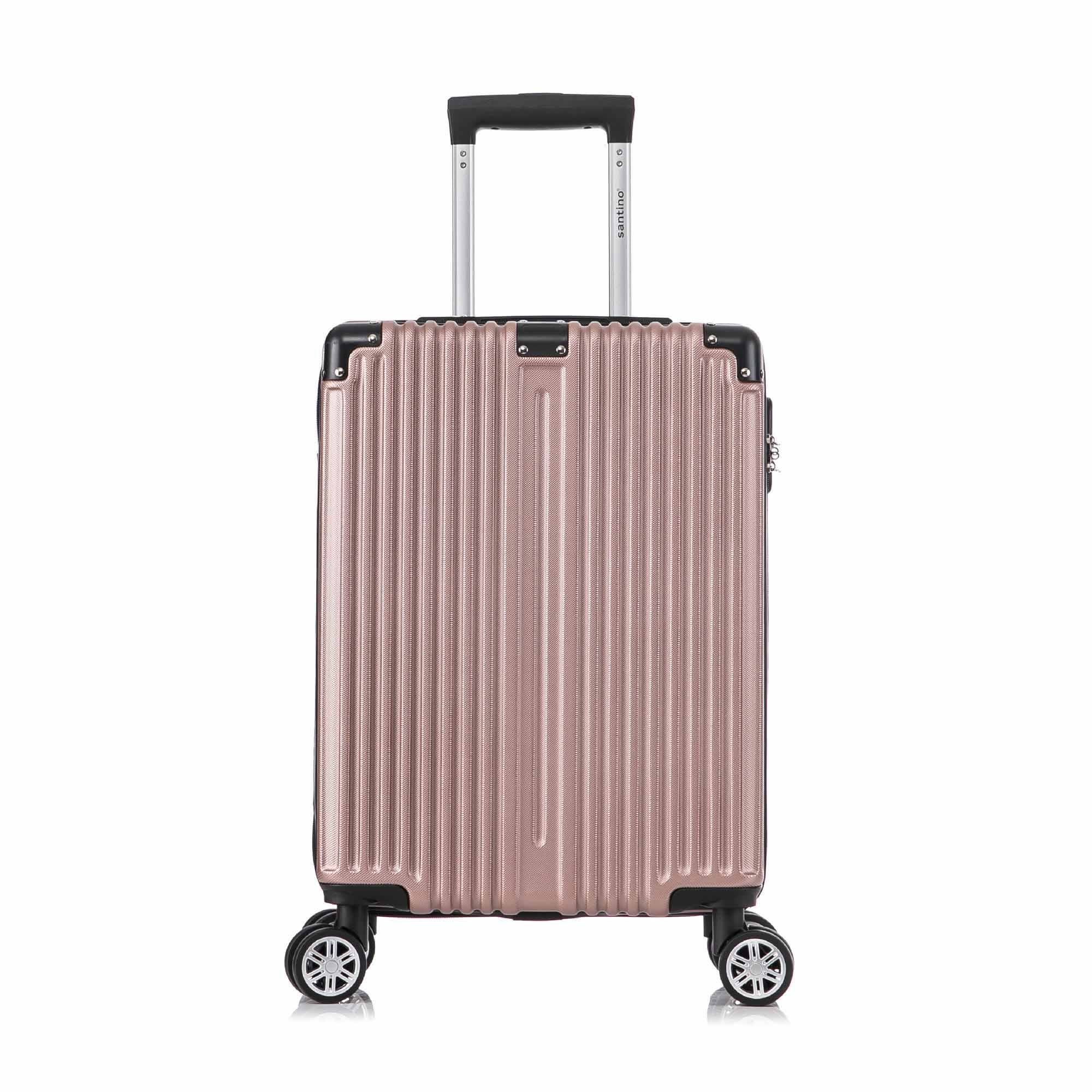Santino AMZV204P Dublin Rigid Carry-On Suitcase with 4 Double Wheels