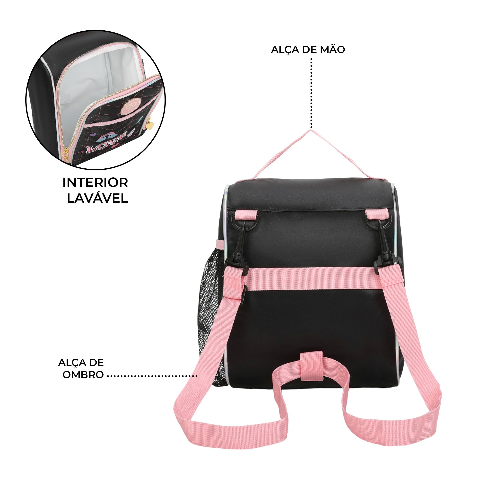 Sweet Girl Pop Style Lunch Box by Santino Pol SAL232U Black