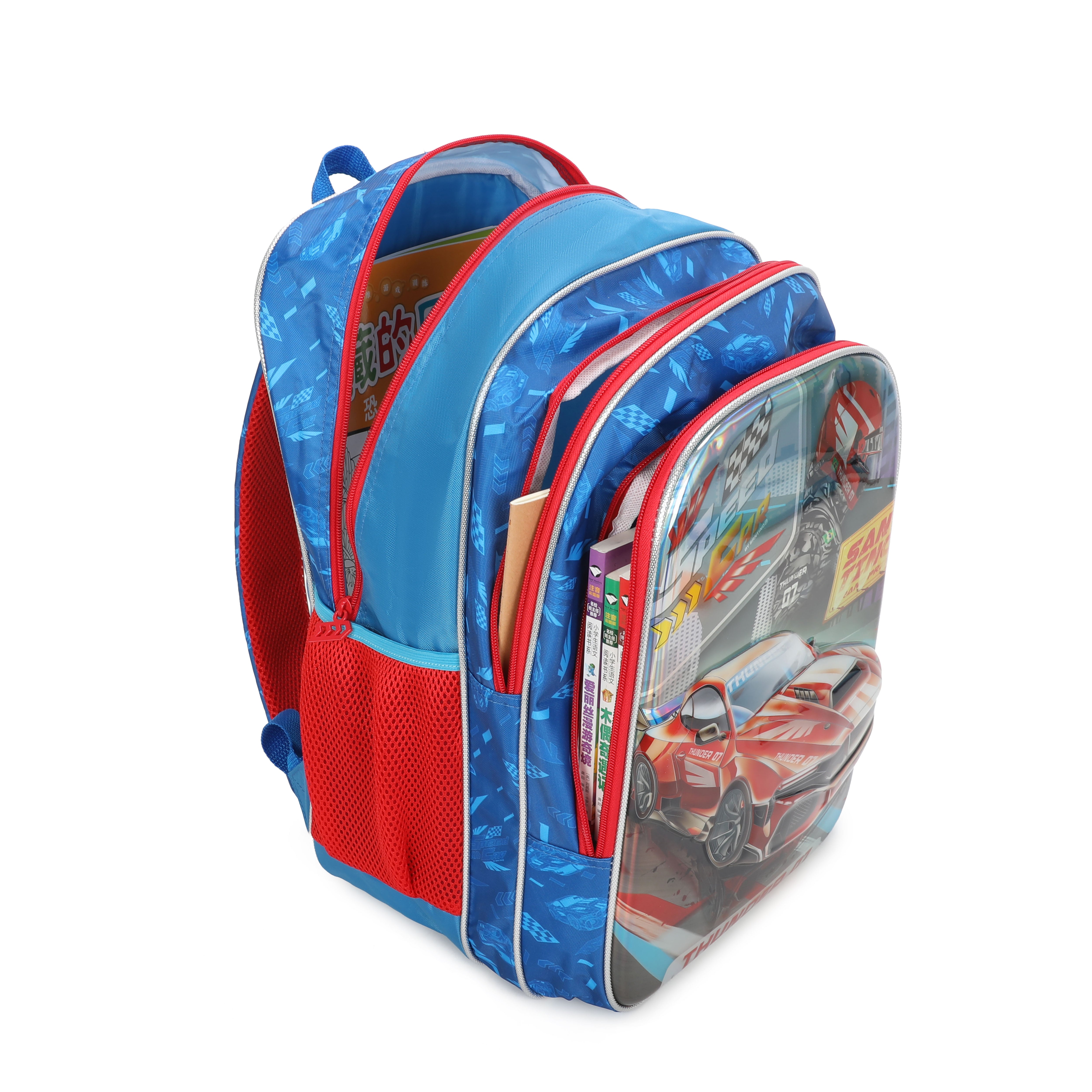 Mochila Infantil Speed Car Tunning Race by Santino - SCM11U - Azul Marinho
