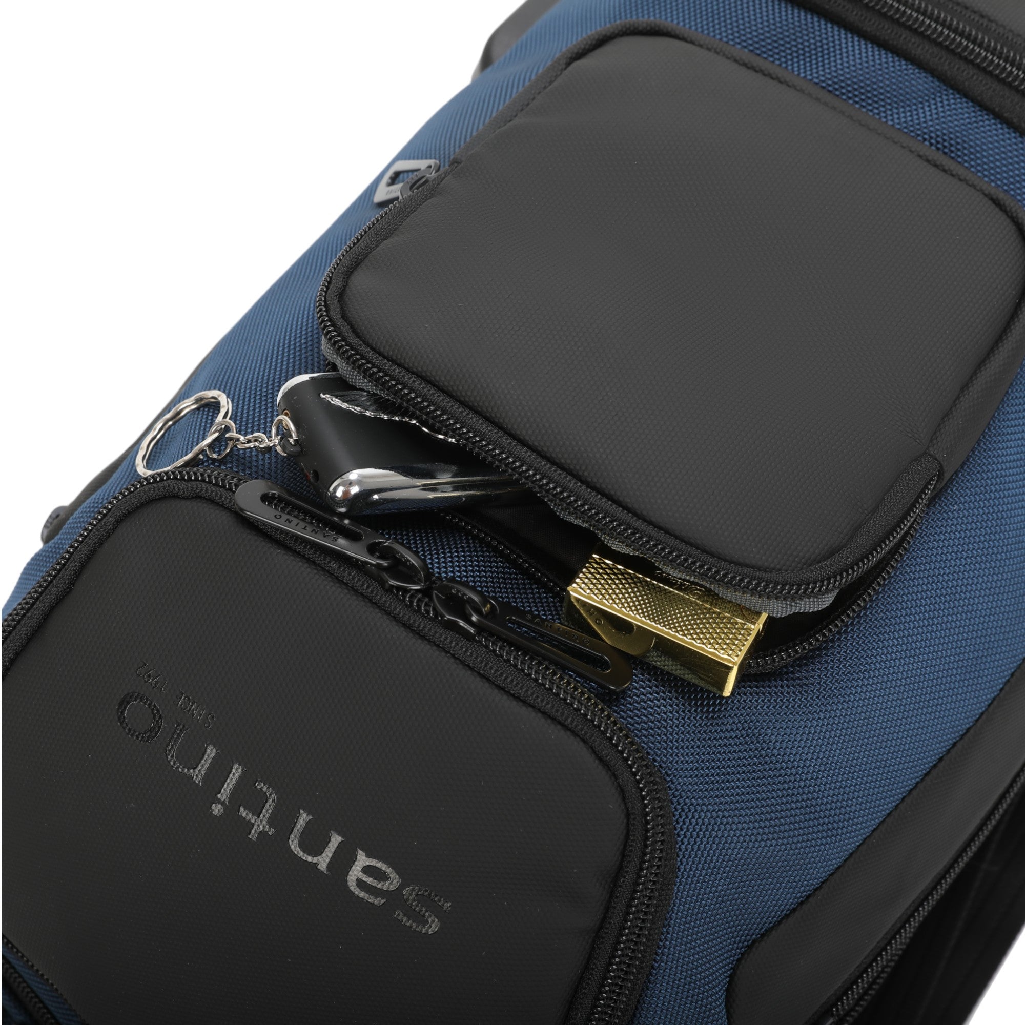 Quinn by Santino Oxford Crossbody Backpack Blue M SAN275U