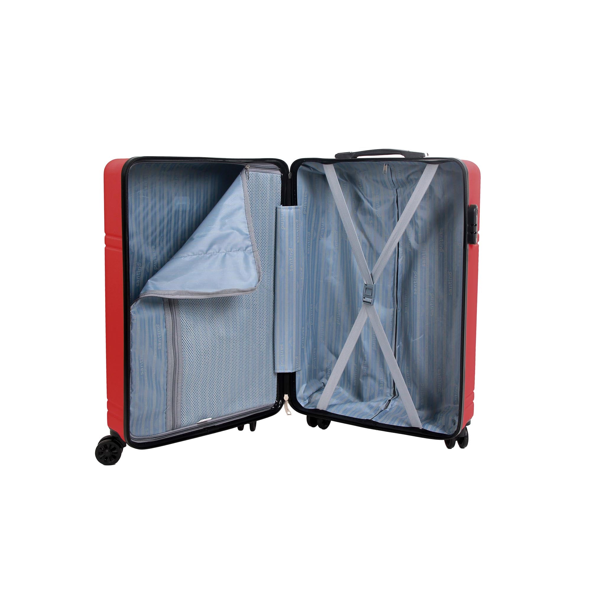 Santino AMZV204P Dublin Rigid Carry-On Suitcase with 4 Double Wheels