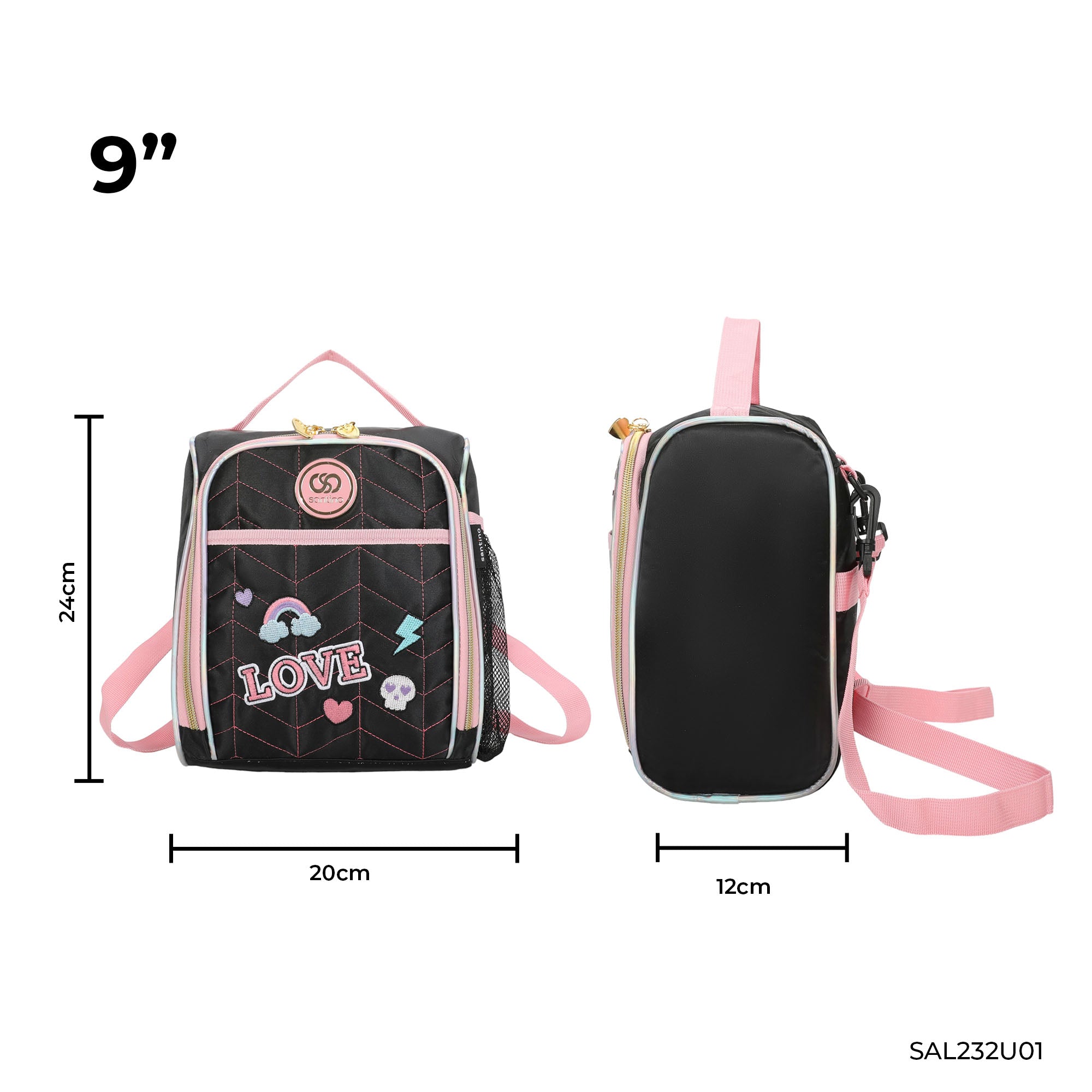 Sweet Girl Pop Style Lunch Box by Santino Pol SAL232U Black