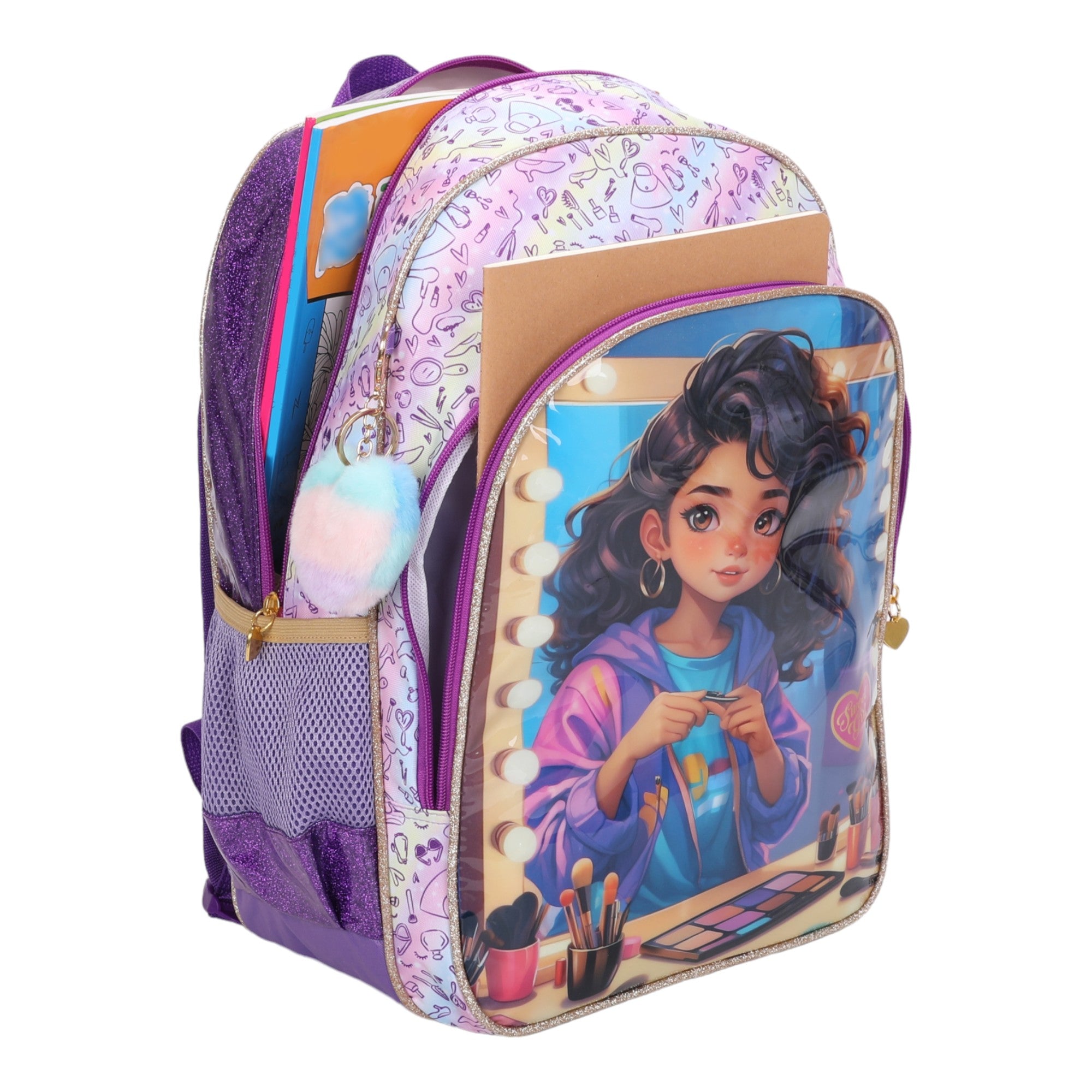 Sweet Girl Makeup by Santino Polyester Backpack SGM24U Lilac