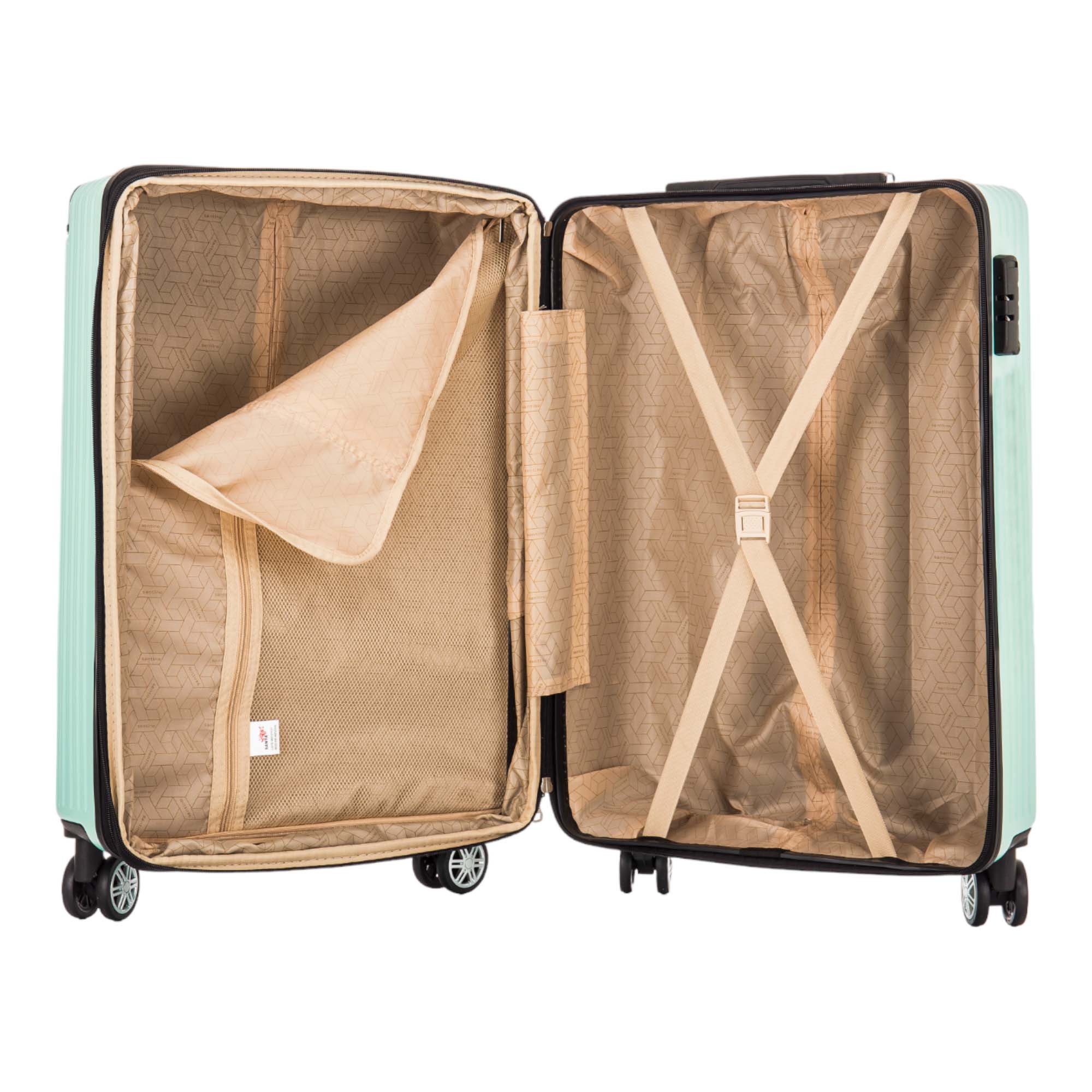 Santino AMZV204P Dublin Rigid Carry-On Suitcase with 4 Double Wheels