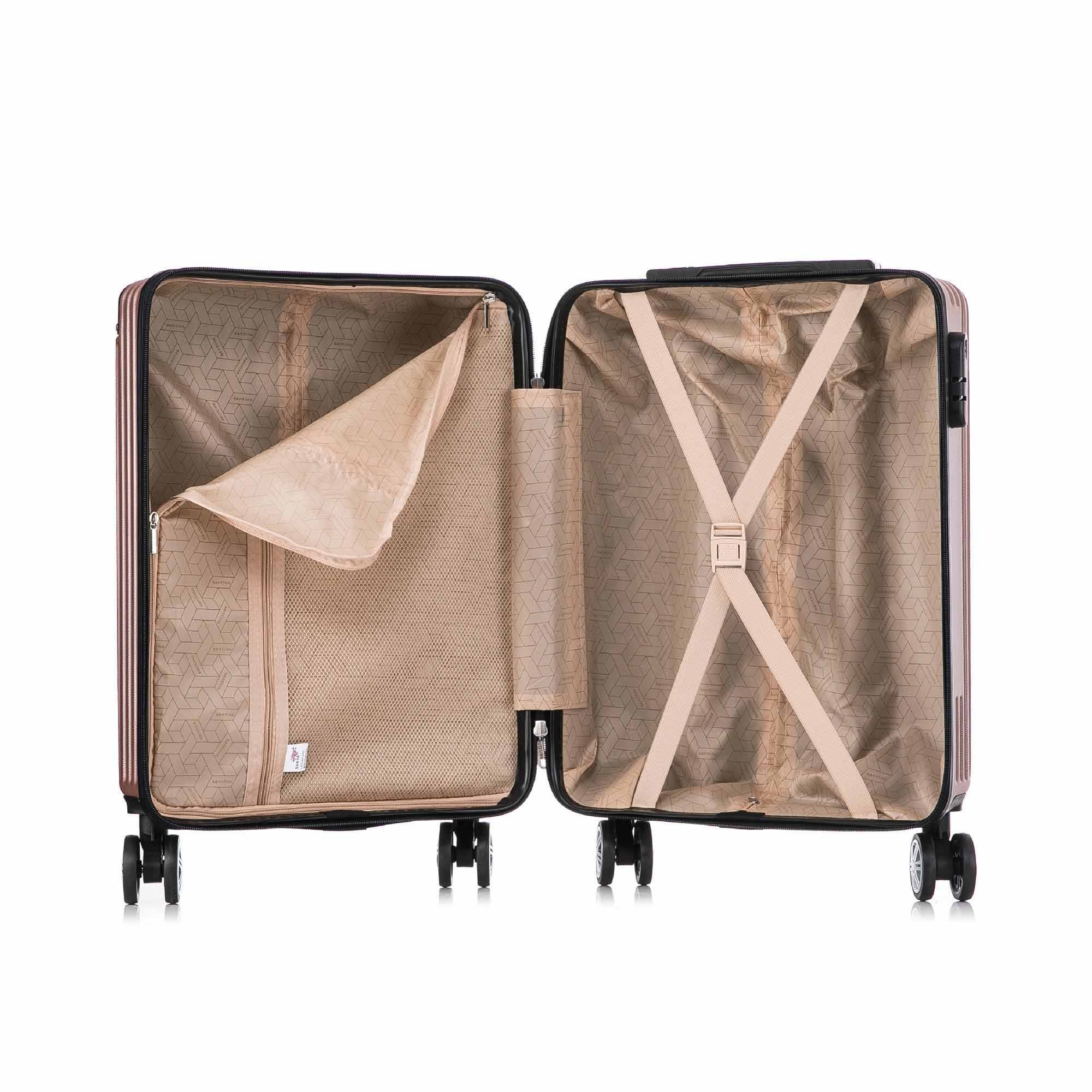 Santino AMZV204P Dublin Rigid Carry-On Suitcase with 4 Double Wheels