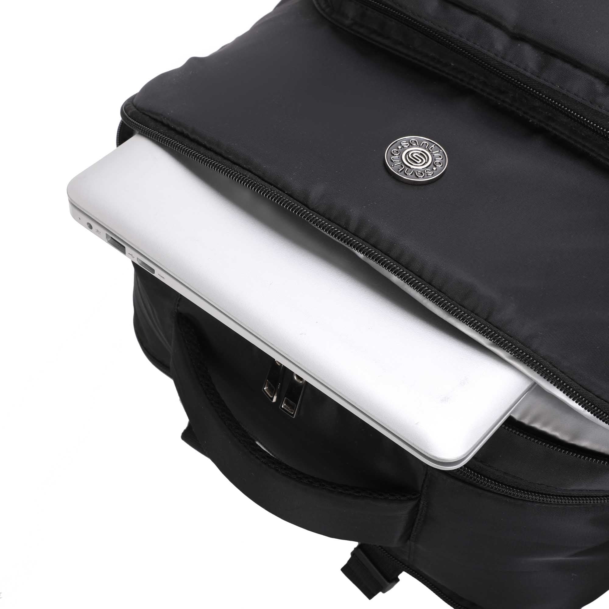 Oslo Pol Santino Laptop Backpack - SAN405U Black
