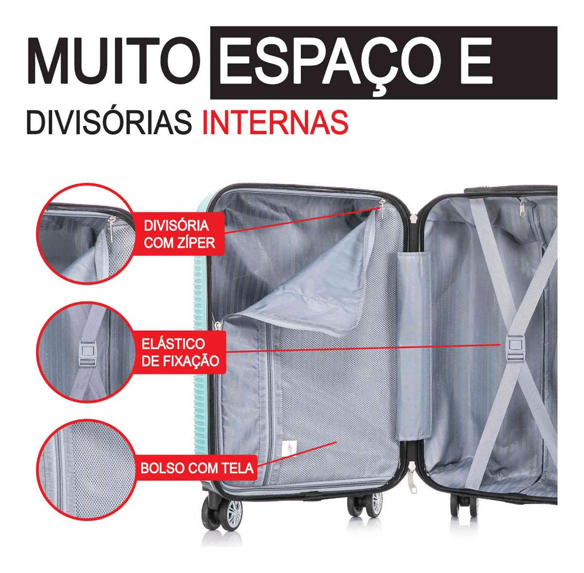 Santino 3-Piece Pisa Rigid 360° Luggage Set - MZV183J