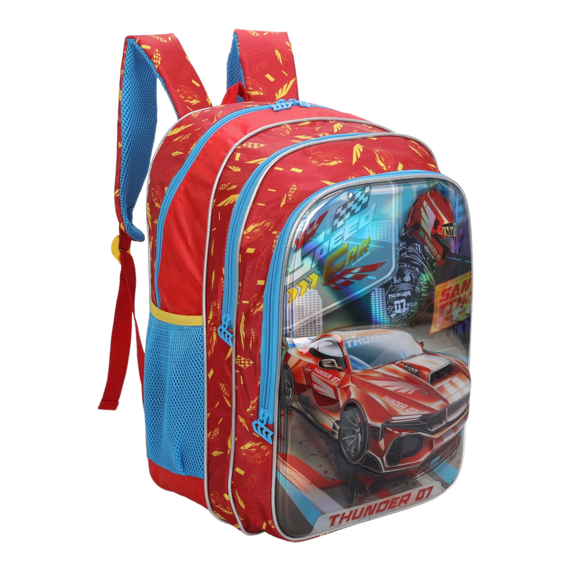 Speed ​​Car Tunning Race by Santino Polyester Children's Backpack - SCM11U - Red