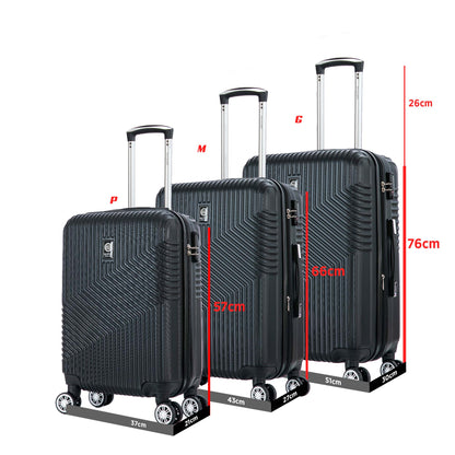Santino Geometric 3-Piece Rigid 360° Luggage Set - SAV7003J
