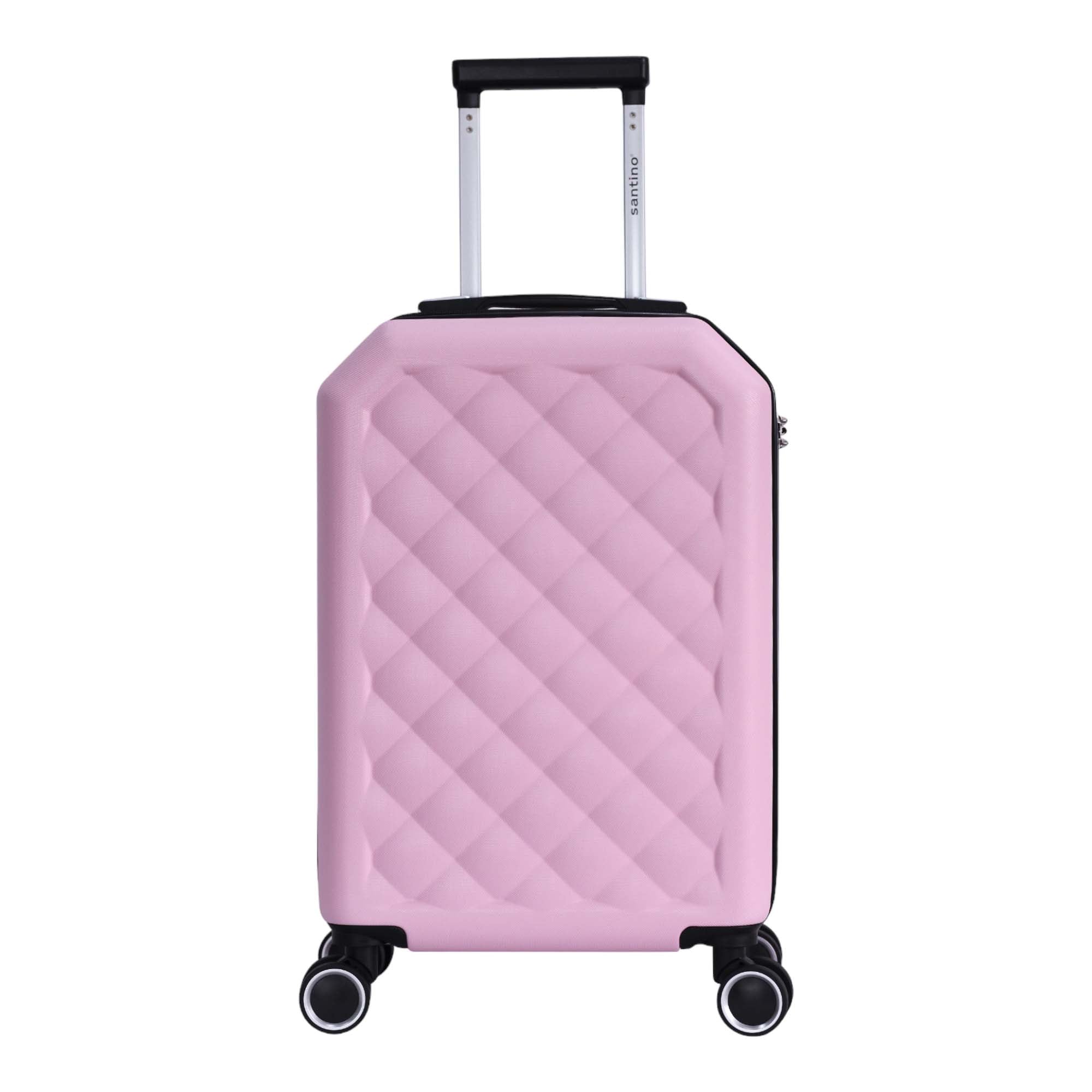 Prague Rigid 360° Santino Carry-On Suitcase - ASDV401P Color: Pink