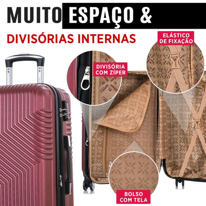 Santino Geometric 3-Piece Rigid 360° Luggage Set - SAV7003J