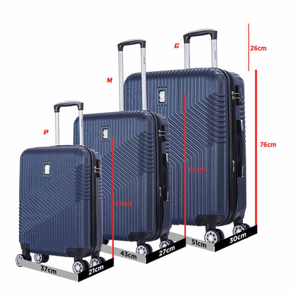 Santino Geometric 3-Piece Rigid 360° Luggage Set - SAV7003J