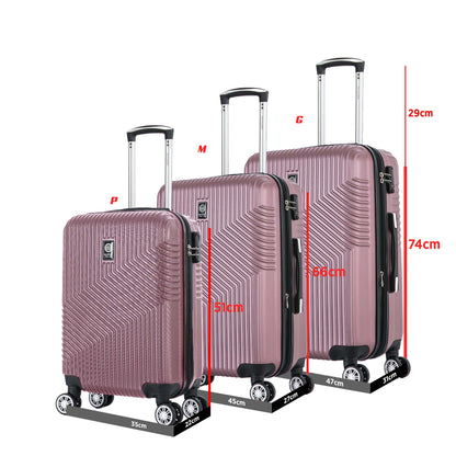 Santino Geometric 3-Piece Rigid 360° Luggage Set - SAV7003J