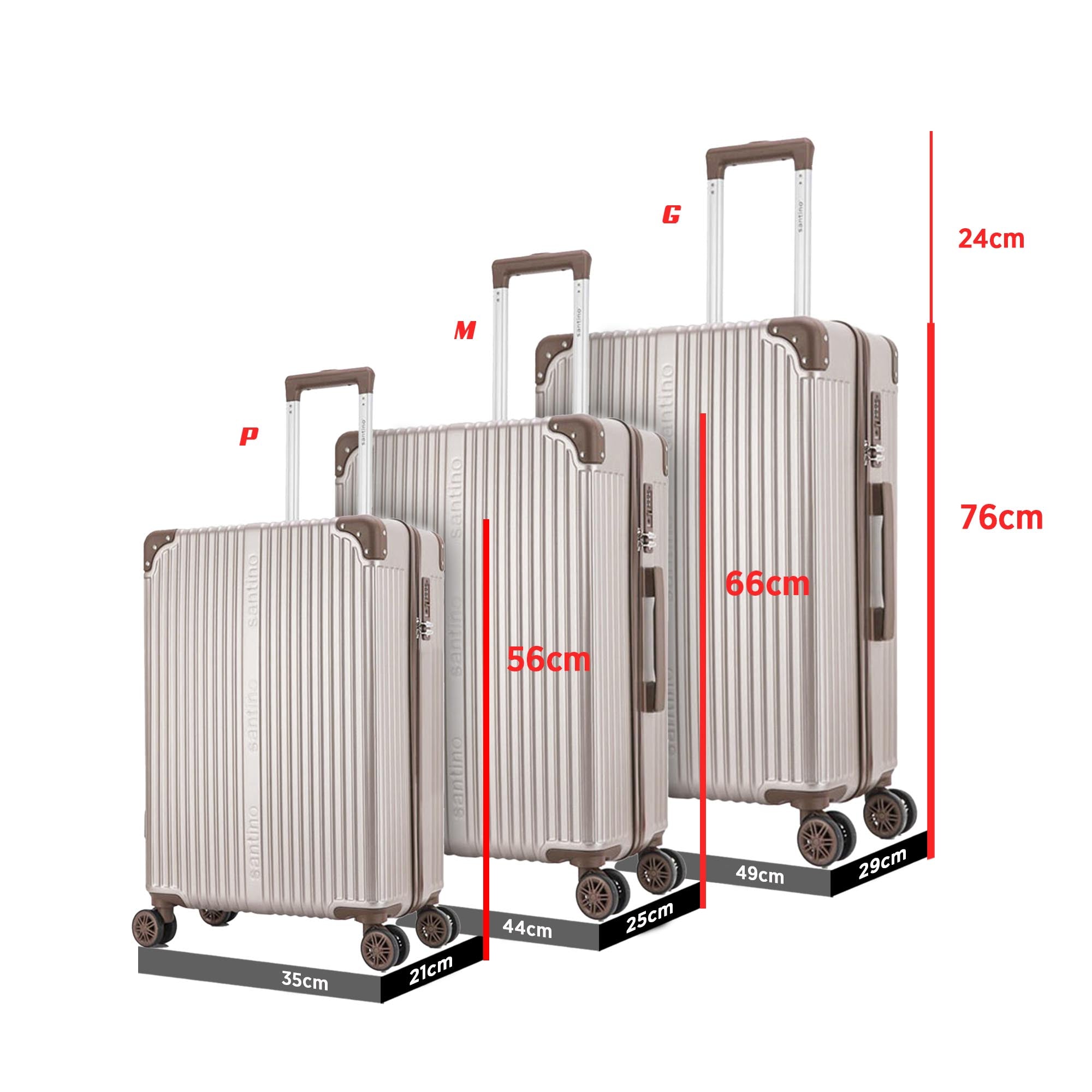 Palazzio 3 Piece 360° Luggage Set Santino PLV191J