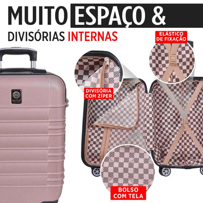 Santino Pink G 360° Hard Double Wheel Suitcase - ASAV8001G