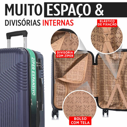 Santino Geometric 3-Piece Rigid 360° Luggage Set - SAV7003J