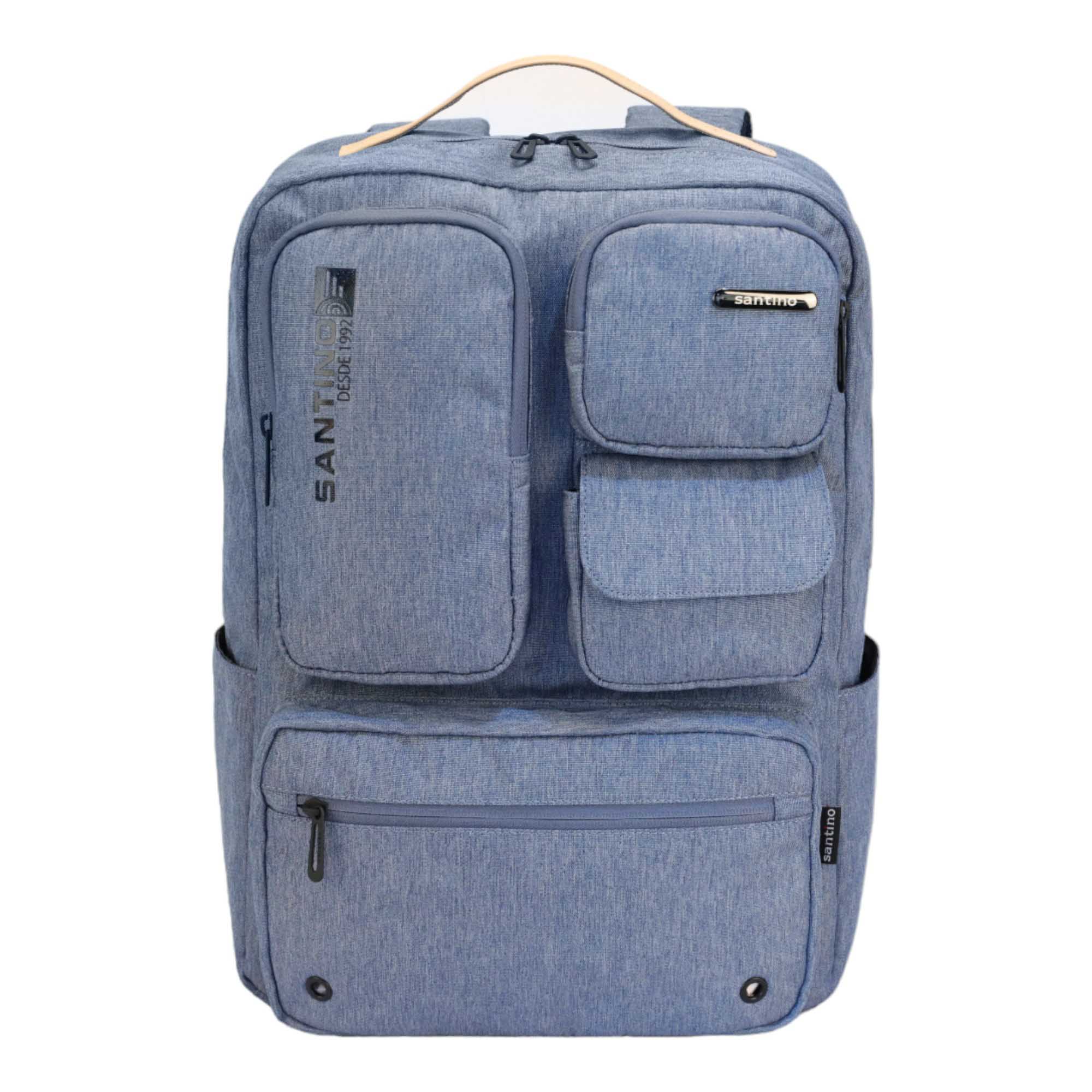 Pop Organizer Notebook Backpack by Santino Polyester Blue