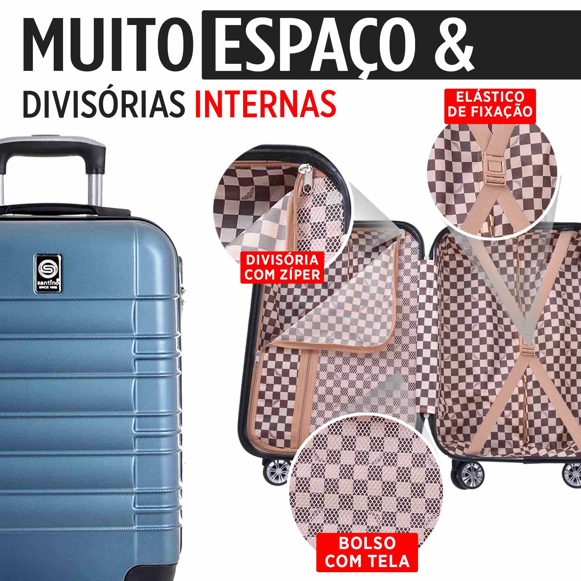 Santino Pink G 360° Hard Double Wheel Suitcase - ASAV8001G